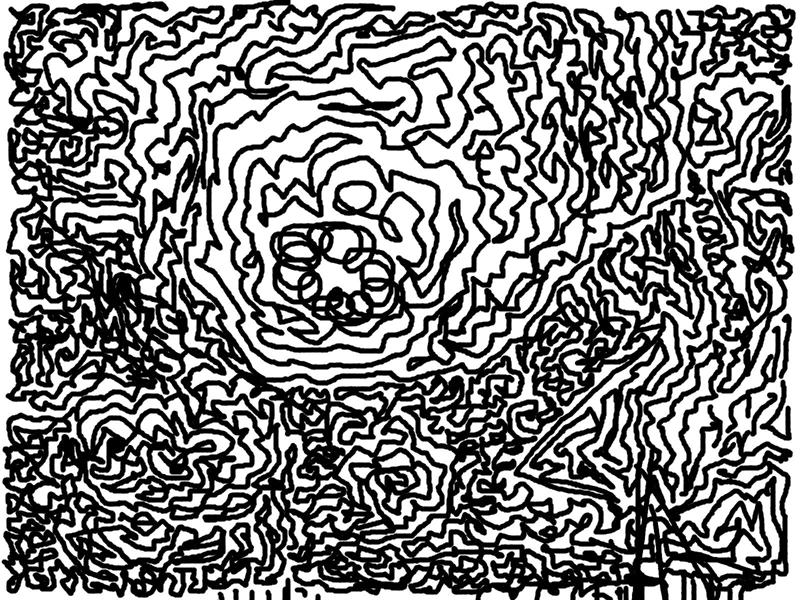 Abstract black and white line drawing HD Wallpaper