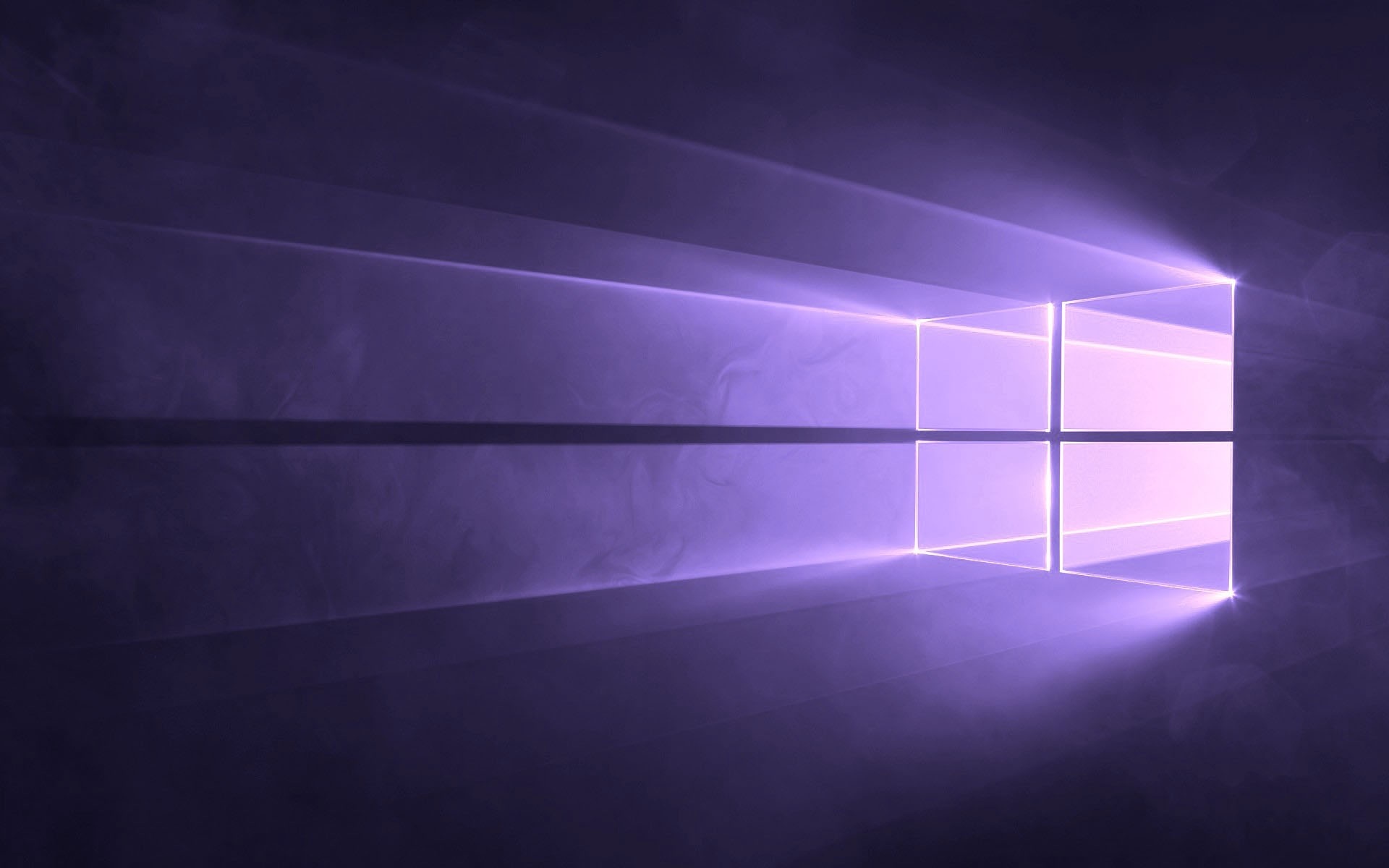 Windows 10 logo with purple light and smoke HD Wallpaper