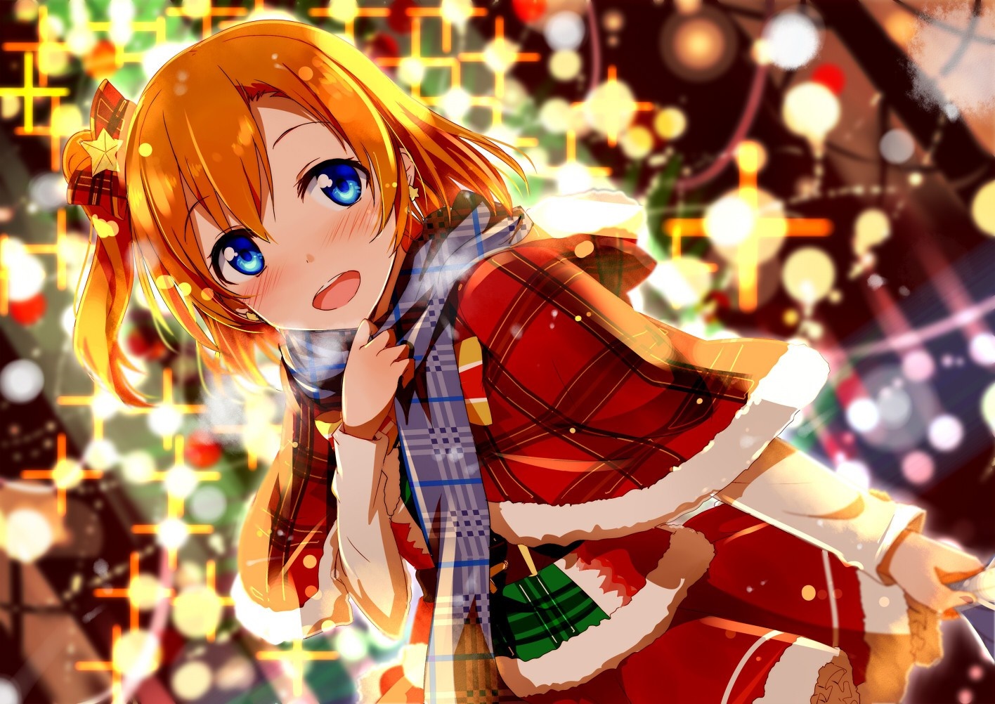 Kousaka Honoka from Love Live! in Christmas outfit HD Wallpaper