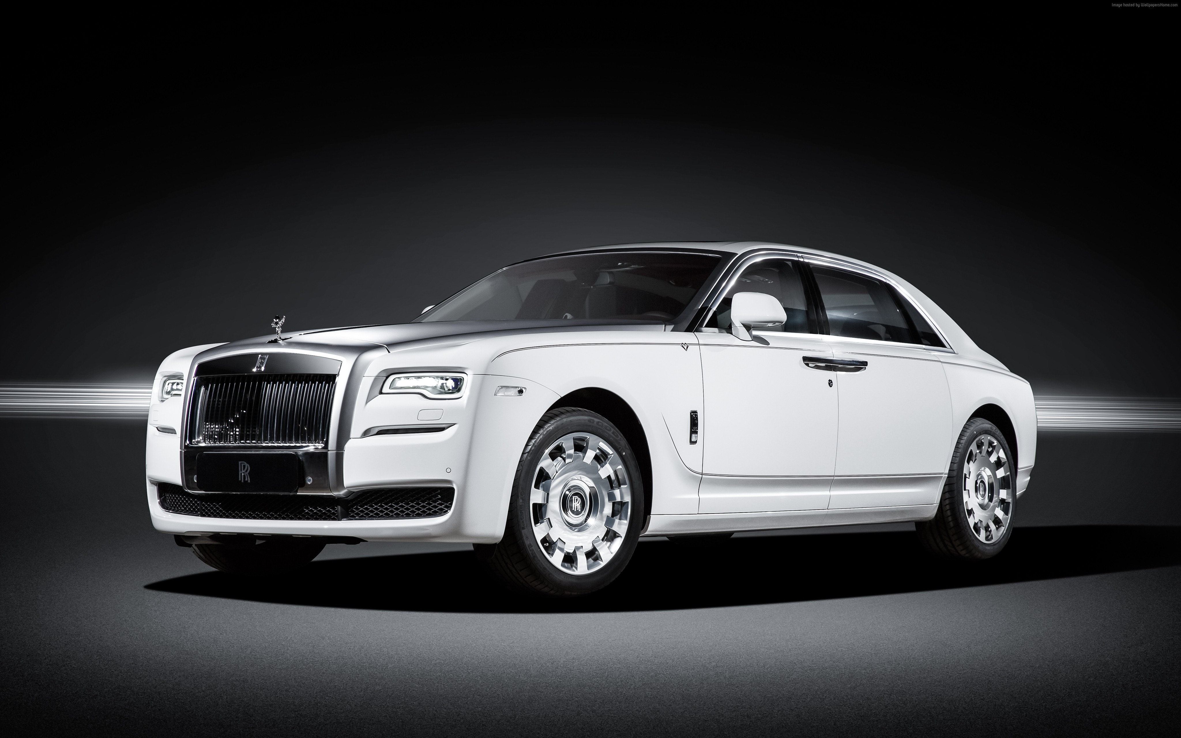 White Rolls-Royce Ghost "Eternal Love" Luxury Car HD Wallpaper