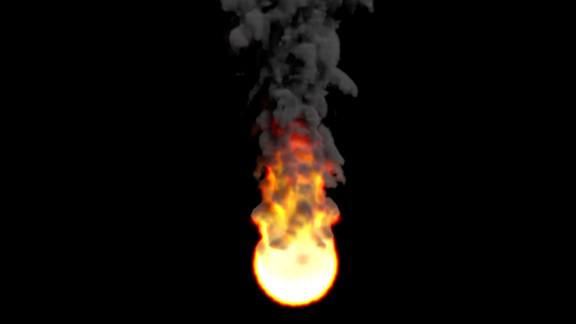 Ball of fire with smoke plume HD Wallpaper