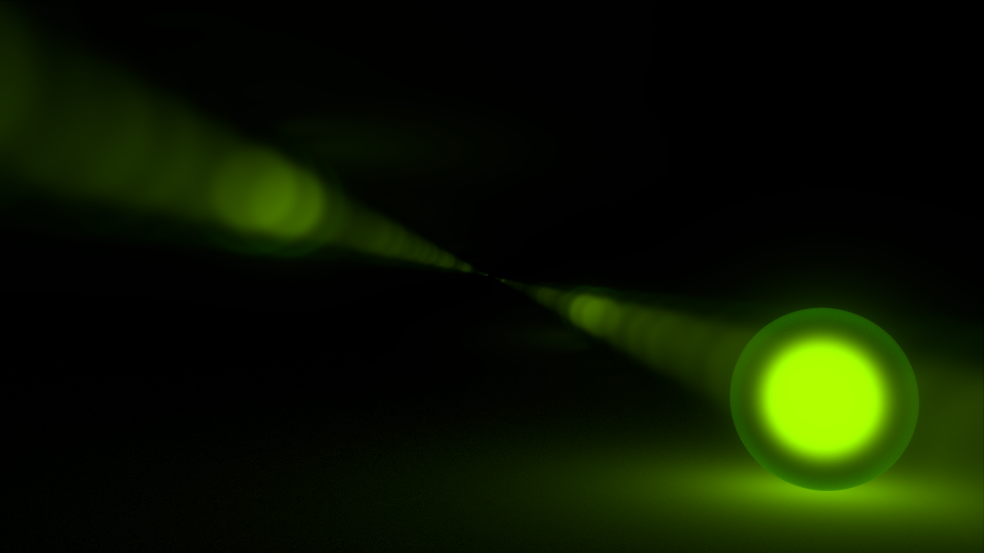 Green orb with light flares on black background HD Wallpaper