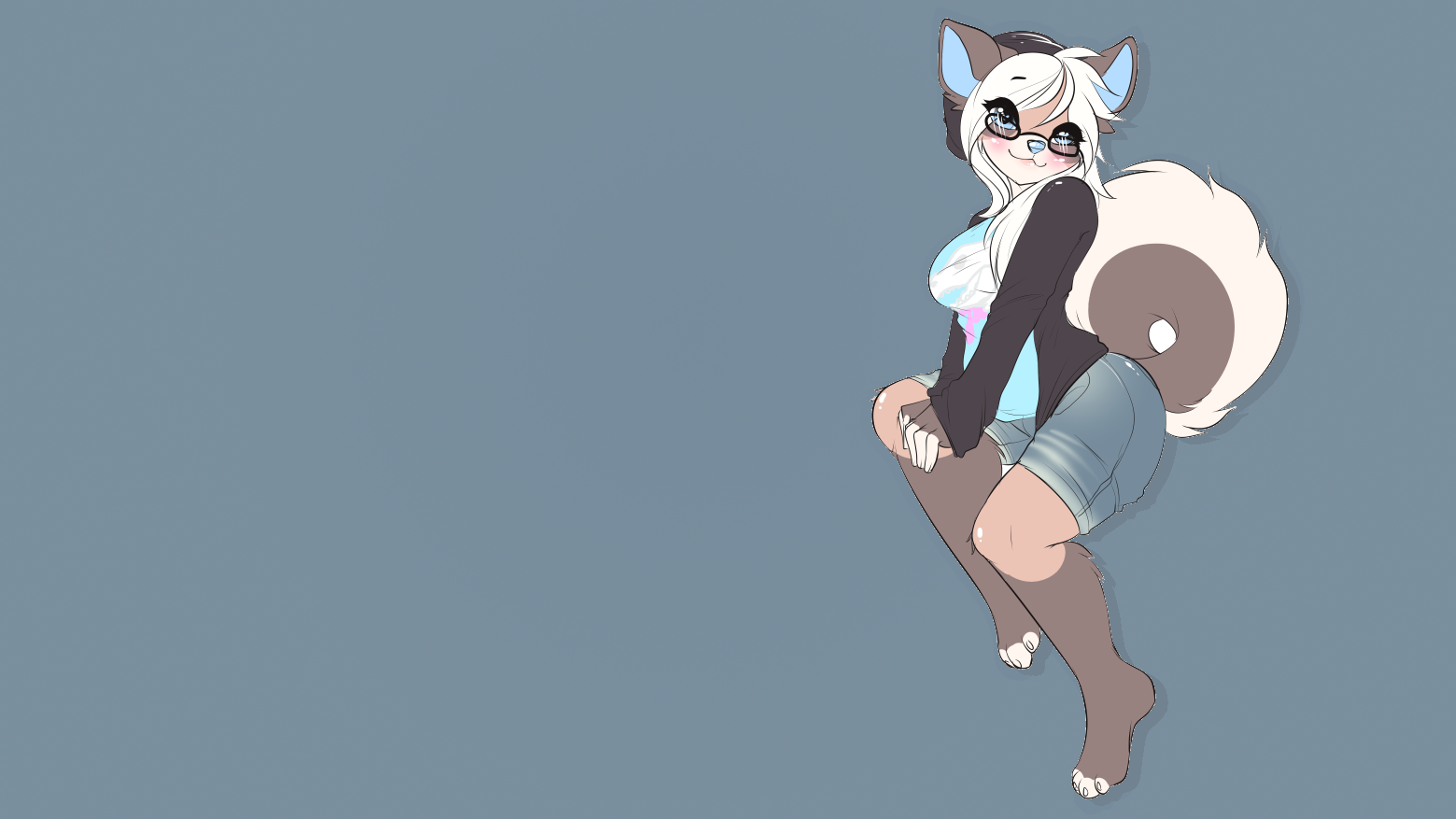 Furry character with glasses and headphones HD Wallpaper