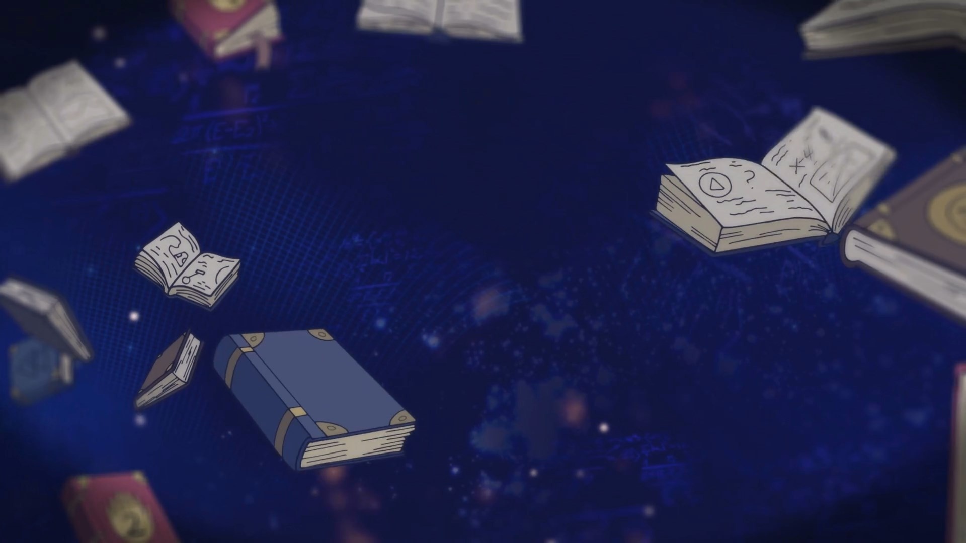 Floating Books in Space HD Wallpaper