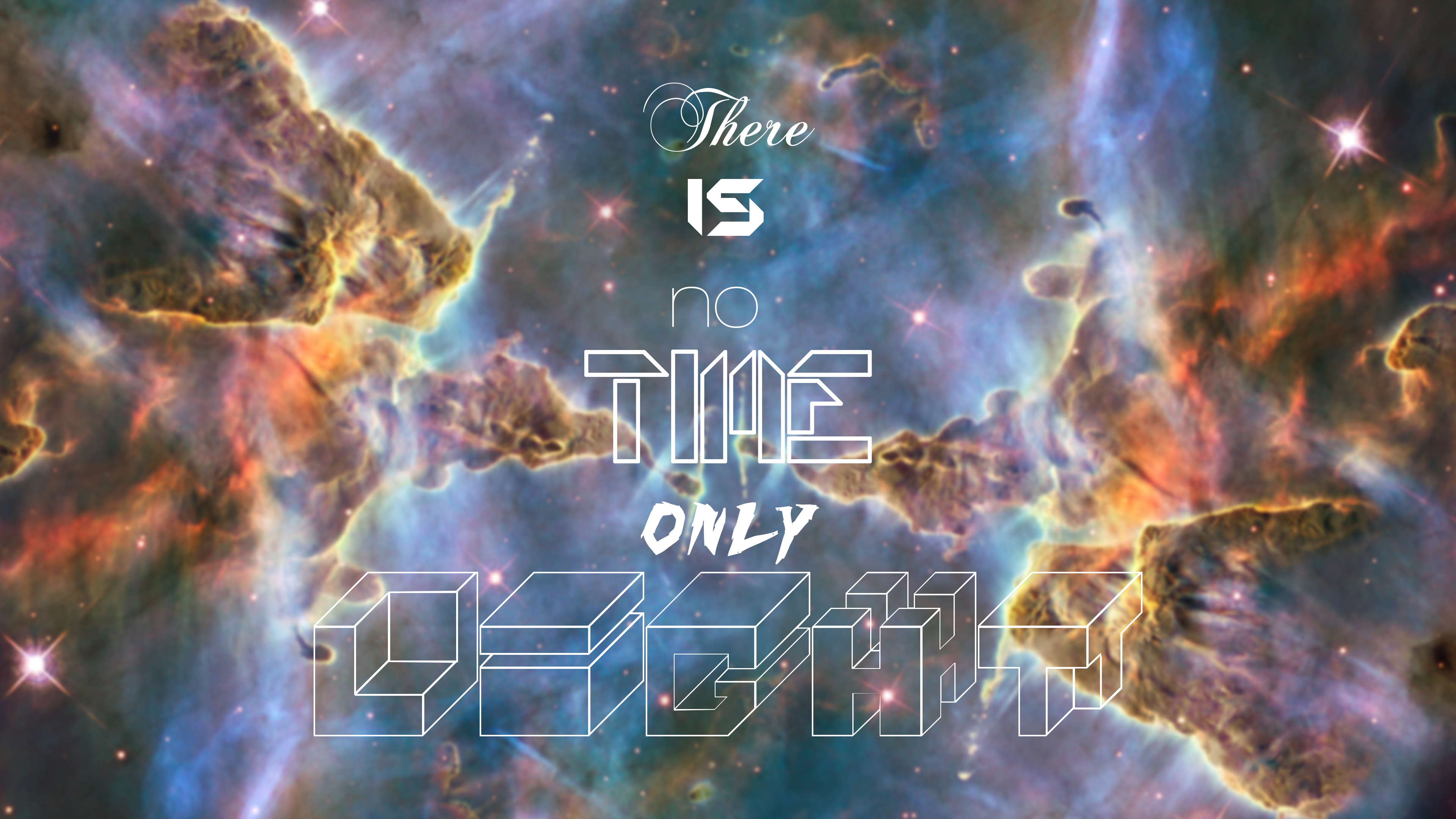There is no time only death text in space HD Wallpaper