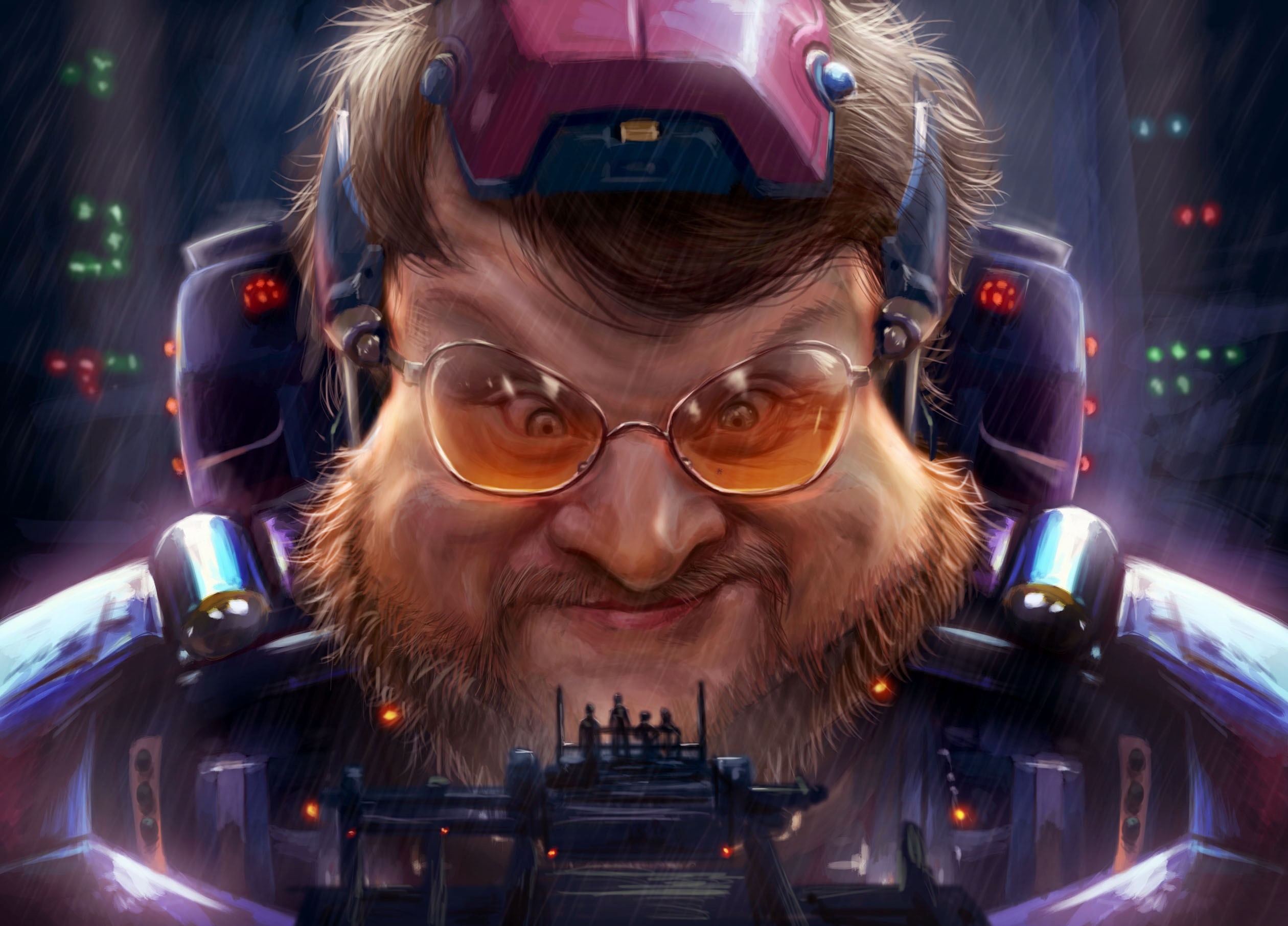 Guillermo del Toro in futuristic armor HD Wallpaper