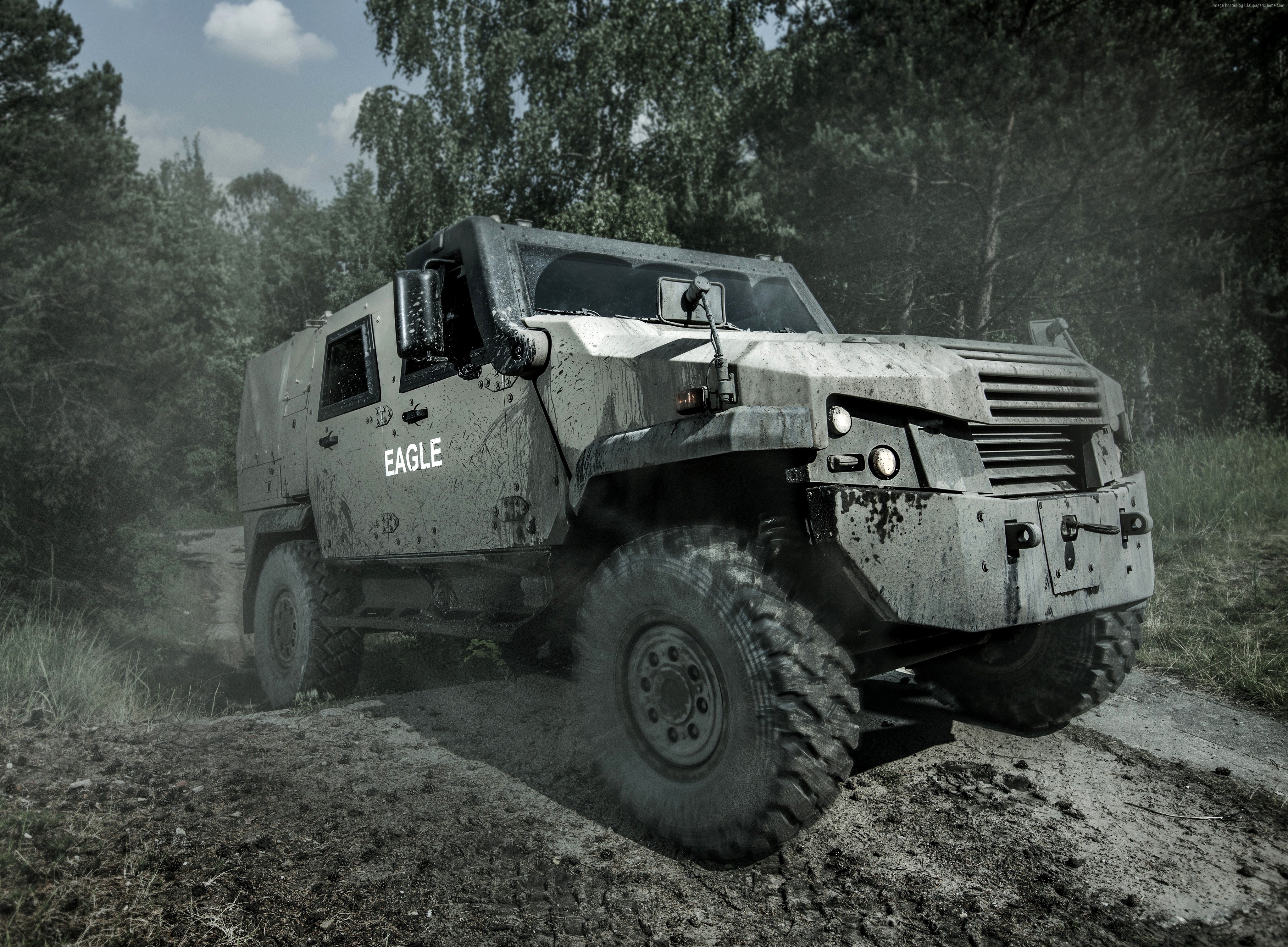 MOWAG Eagle wheeled armored vehicle in forest HD Wallpaper