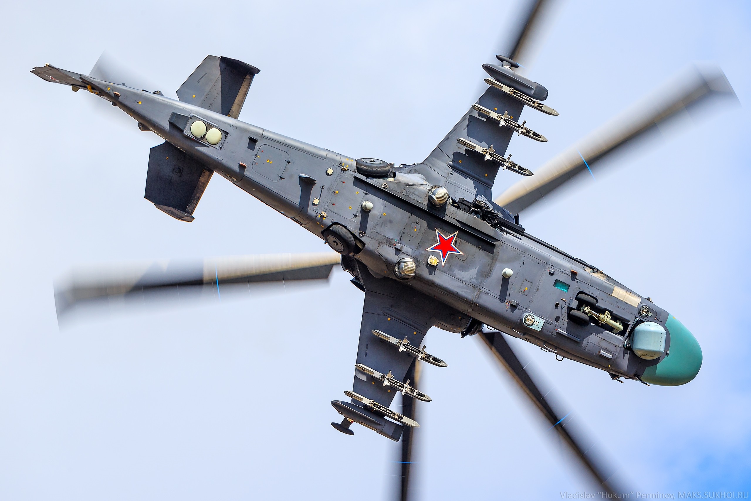 Kamov Ka-52 Alligator attack helicopter in flight HD Wallpaper