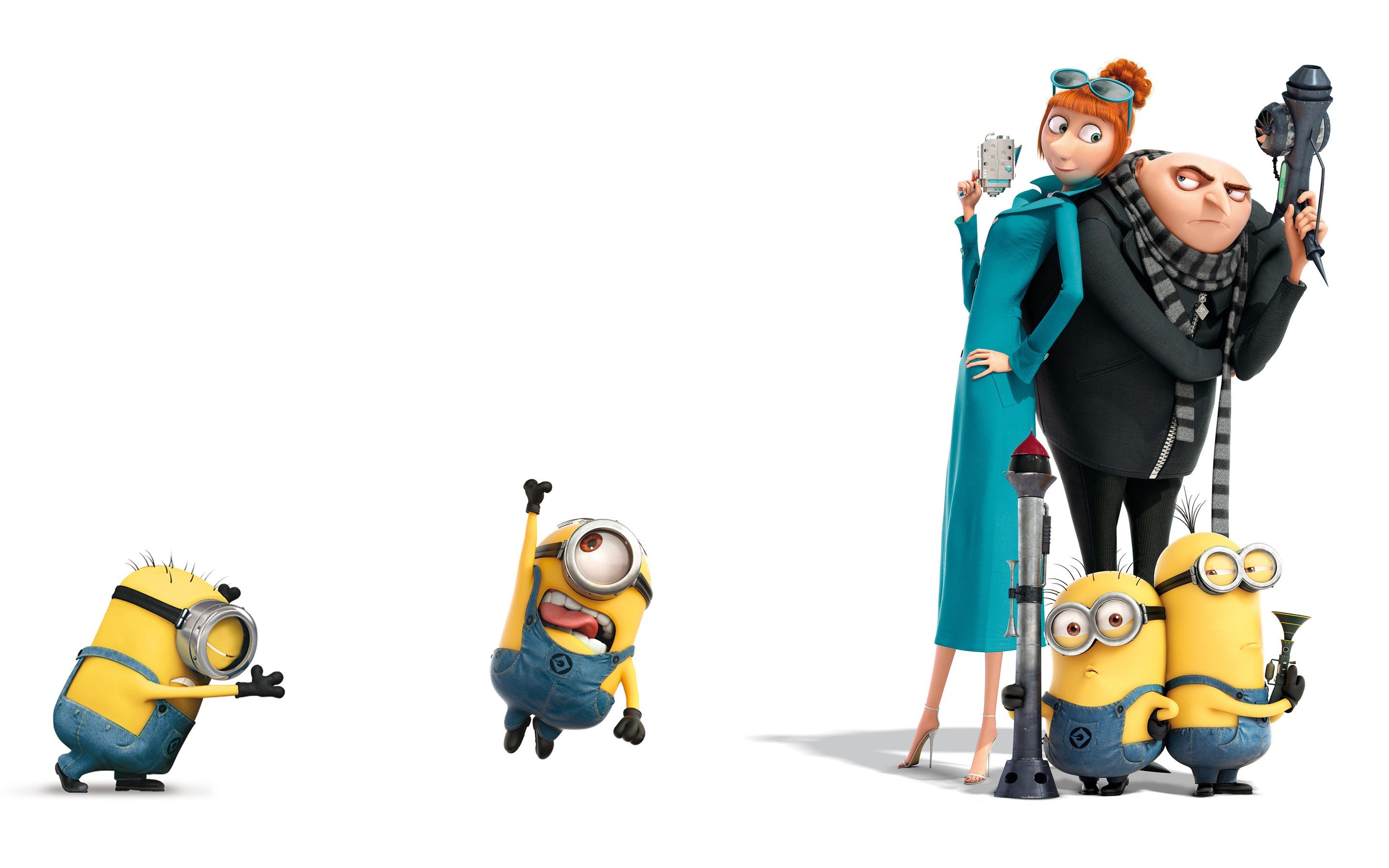 Gru, Lucy, and Minions from Despicable Me HD Wallpaper