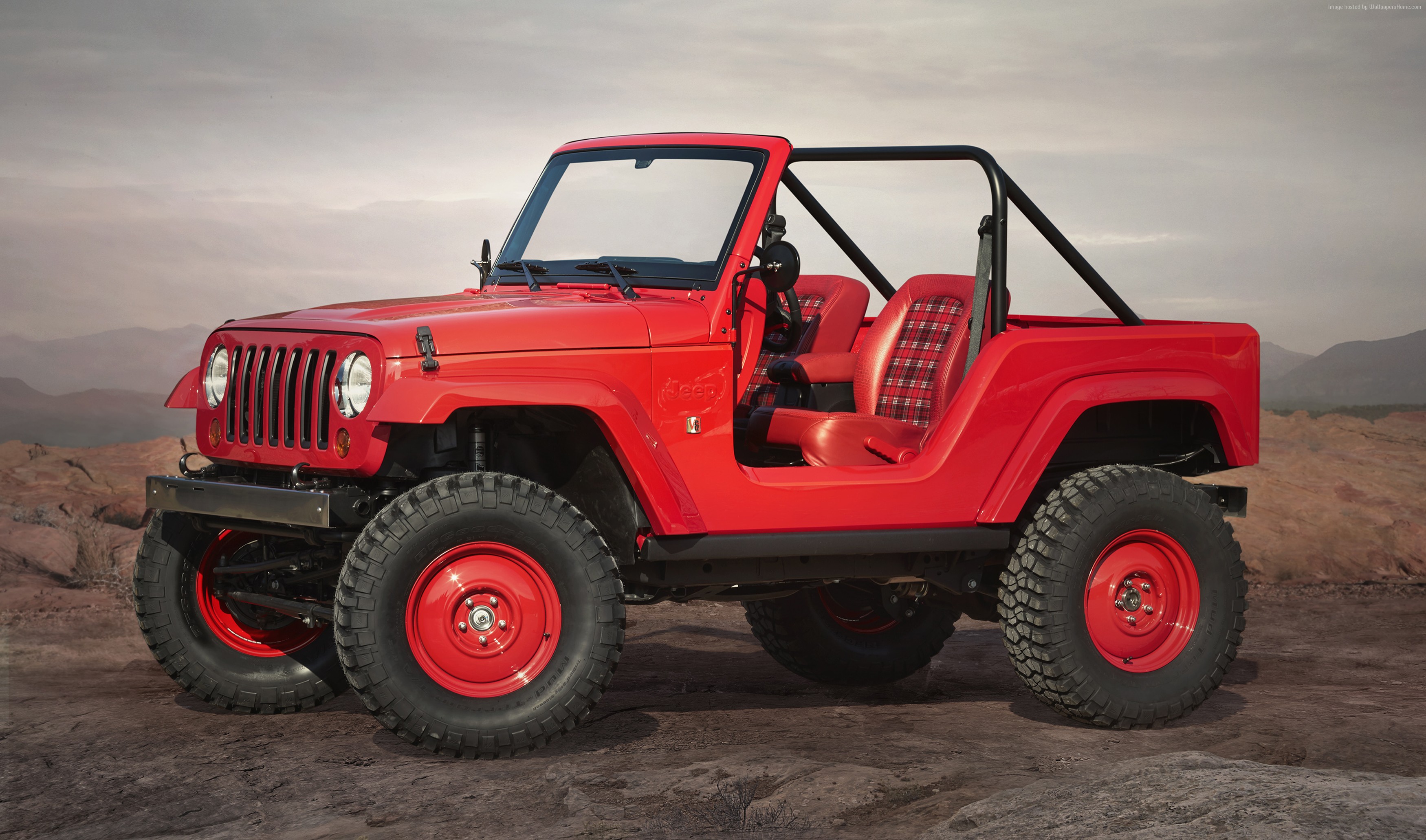 Red Jeep Shortcut SUV at Moab Easter Jeep Safari 2016 HD Wallpaper