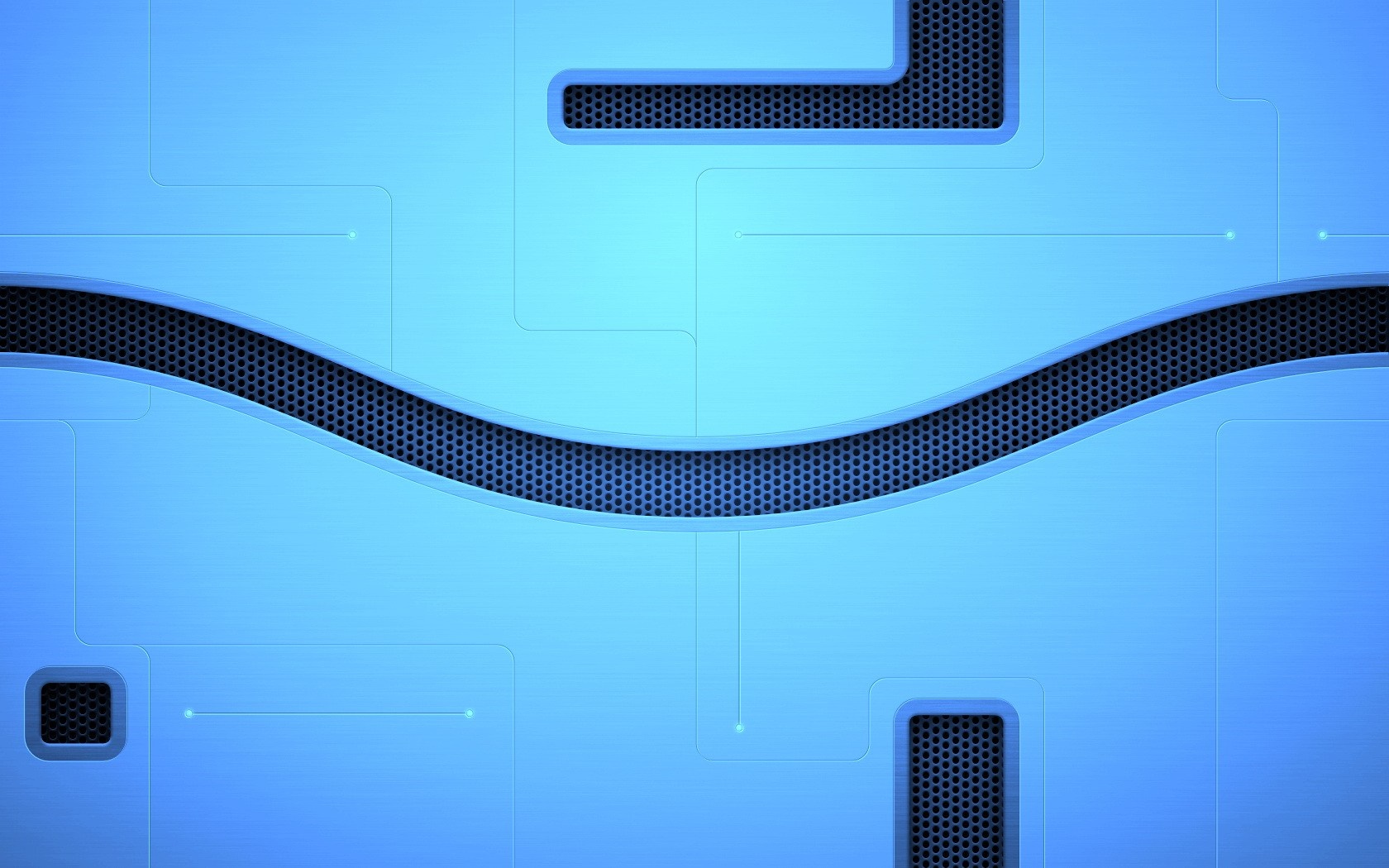 Abstract blue metallic surface with geometric patterns HD Wallpaper