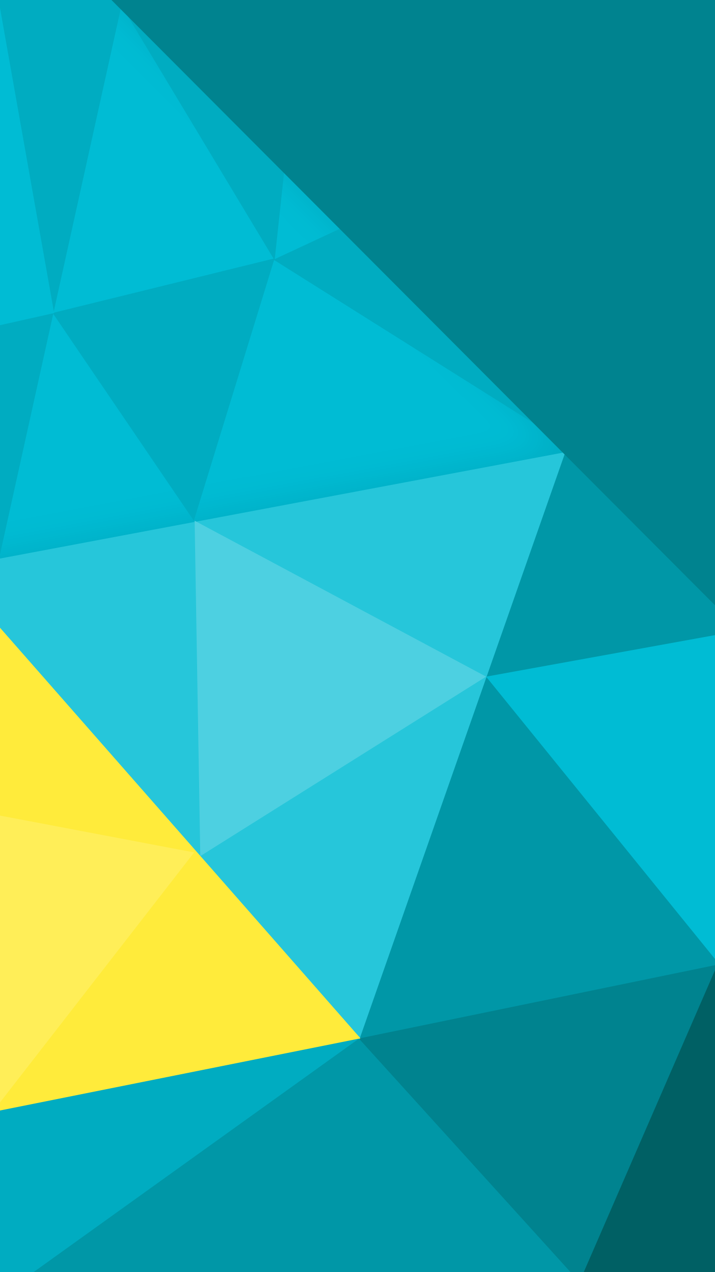 Abstract geometric pattern with teal and yellow triangles HD Wallpaper