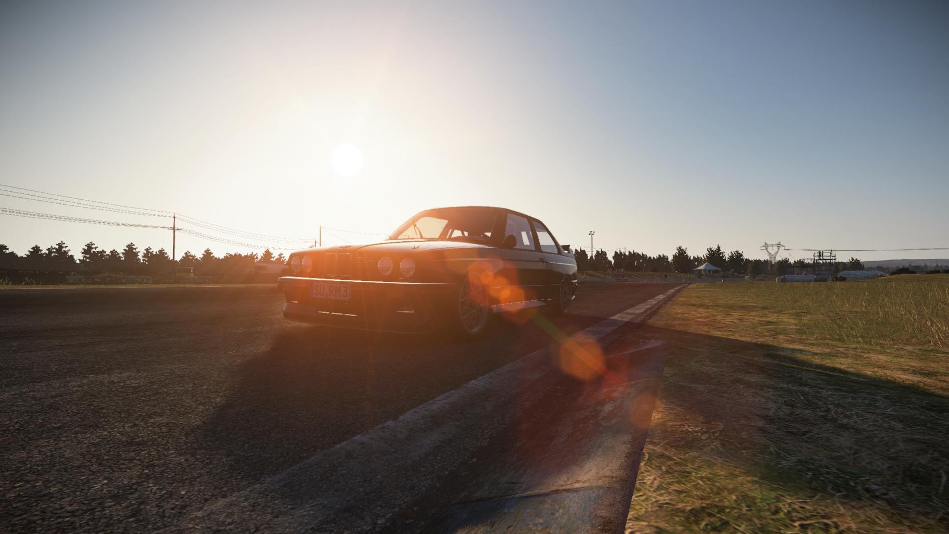 BMW M3 E30 at sunset on Raupuna Park HD Wallpaper