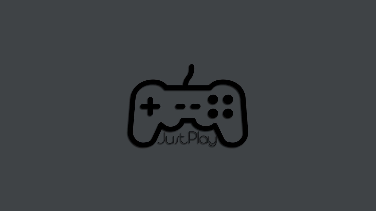 Minimalist video game controller logo with text HD Wallpaper