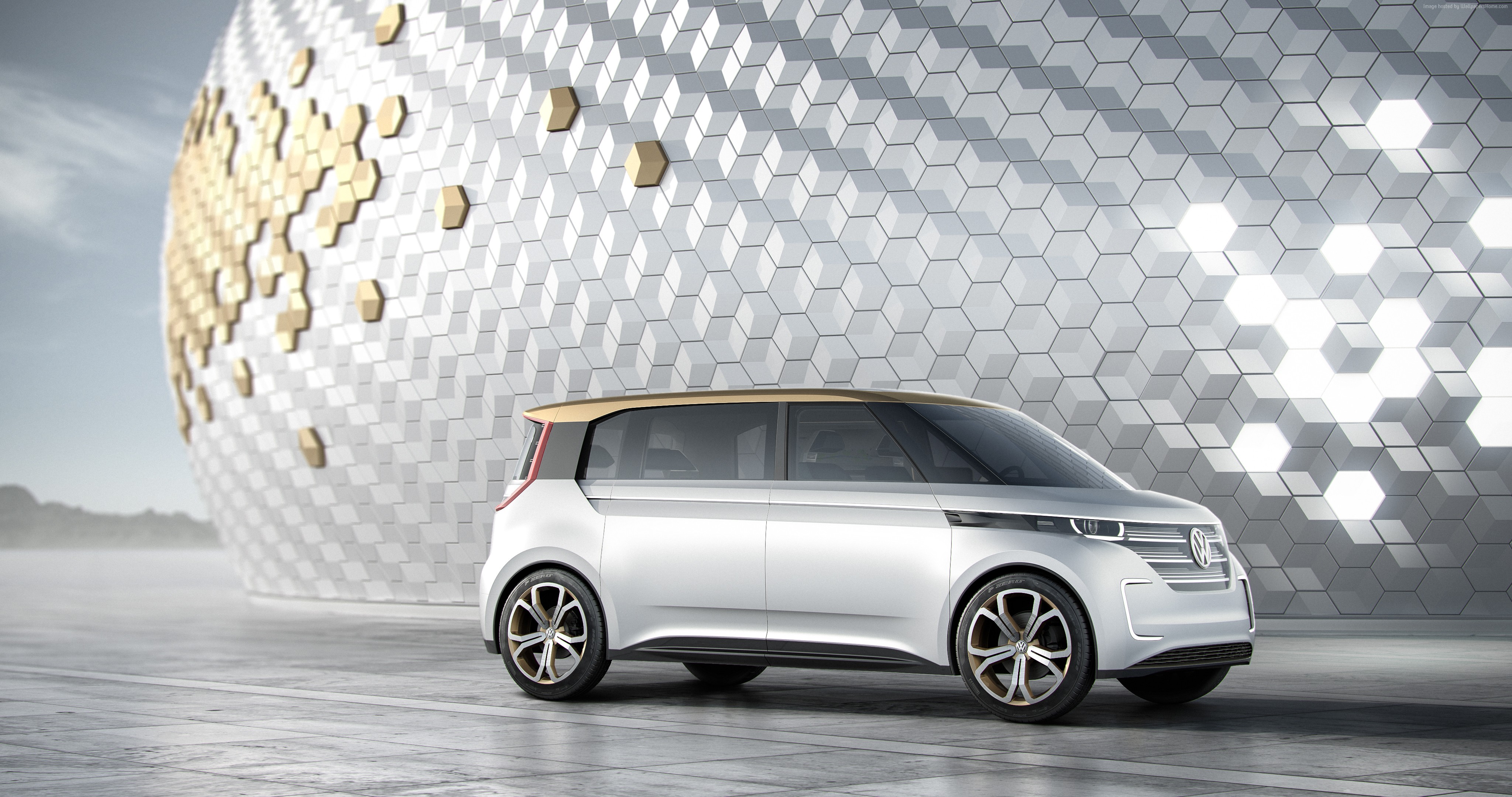 Volkswagen BUDD-e electric microbus at CES 2016 HD Wallpaper