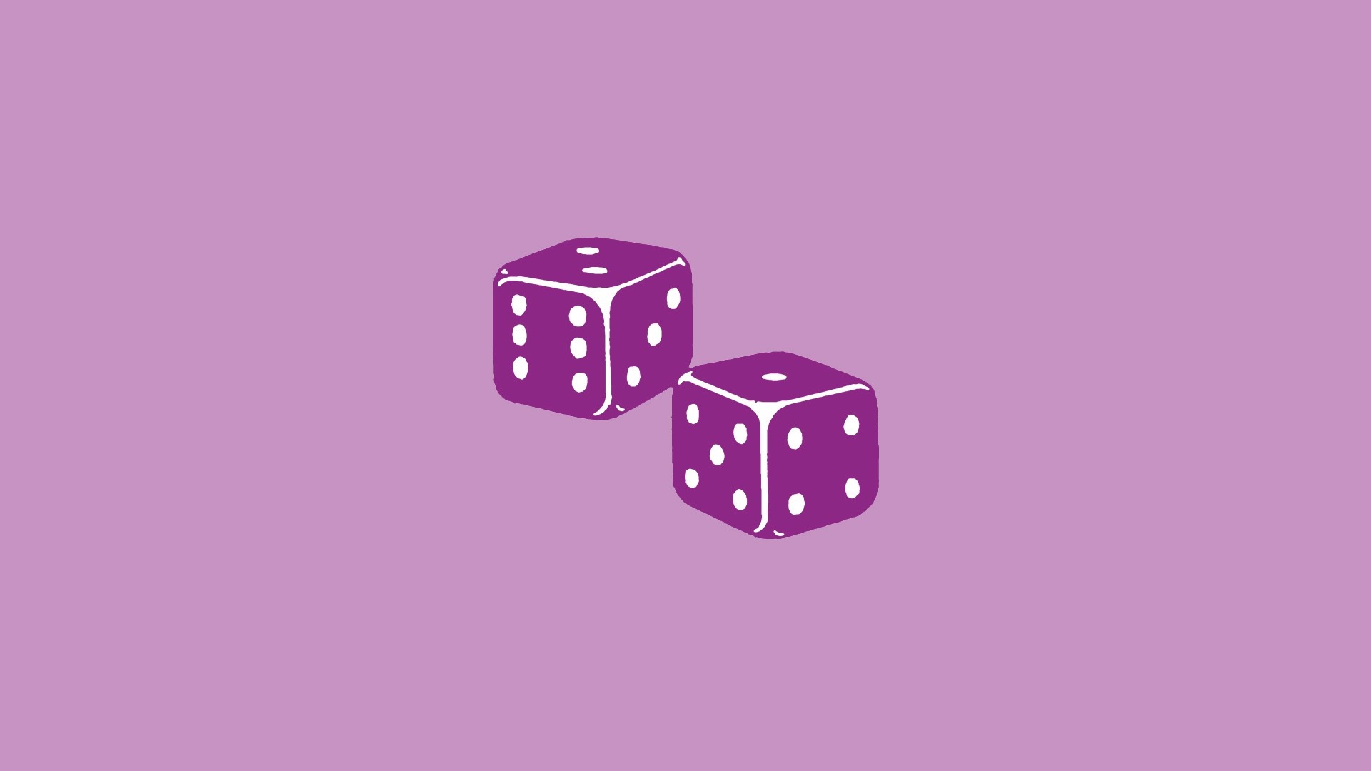 Two purple dice with white dots on a purple background HD Wallpaper