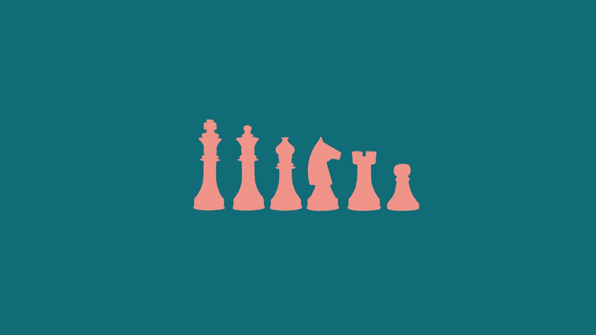 Minimalist Chess Pieces on Teal Background HD Wallpaper