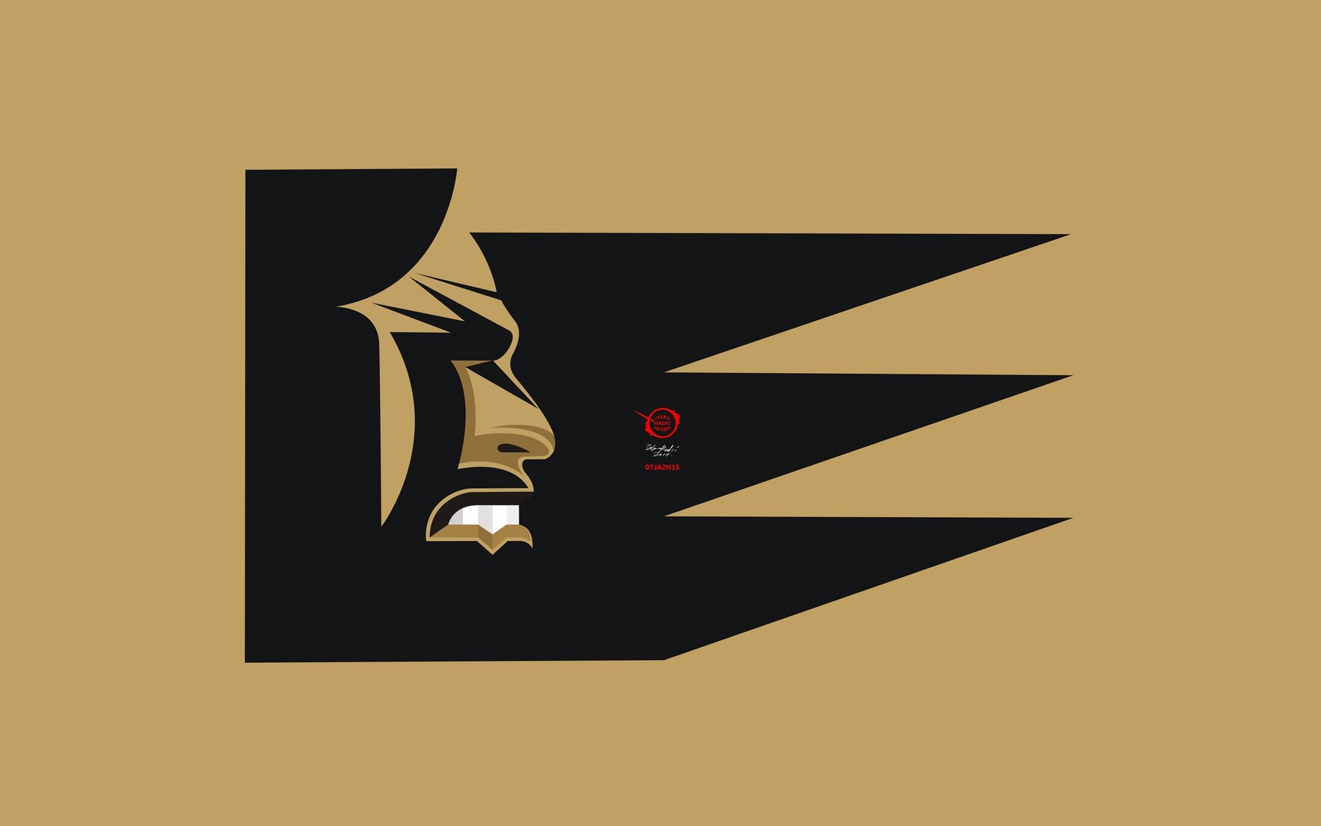 Minimalist Vector Logo of a Fierce Face HD Wallpaper