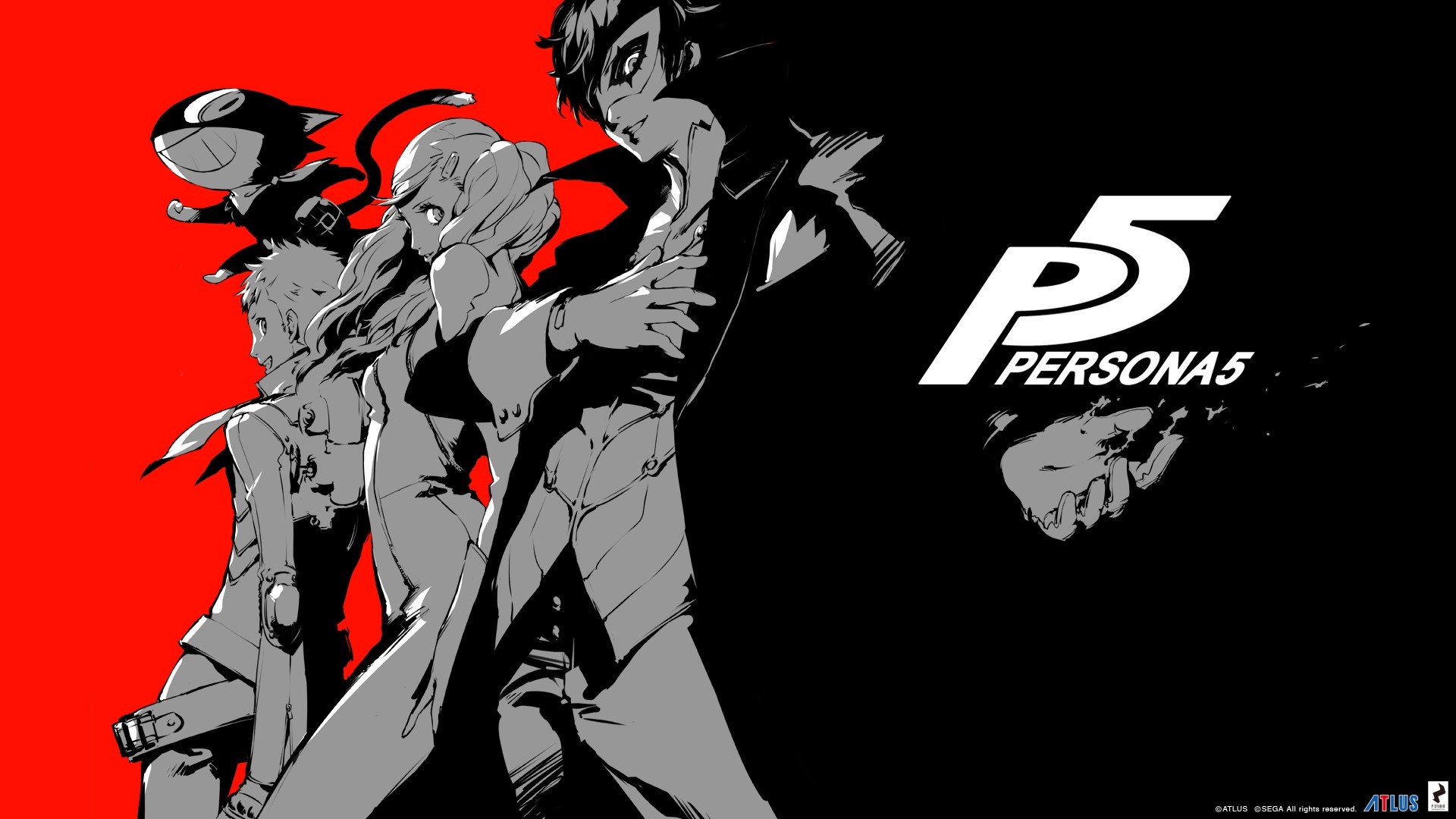 Persona 5 characters and logo HD Wallpaper