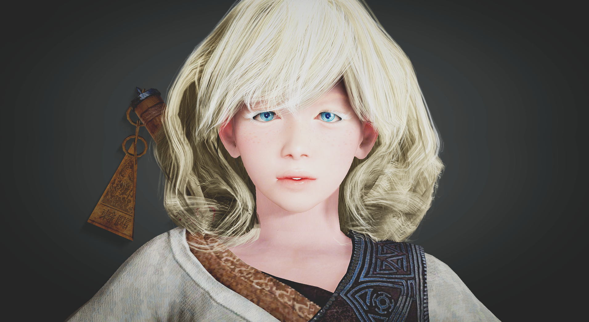Character from Black Desert with blonde hair and blue eyes HD Wallpaper