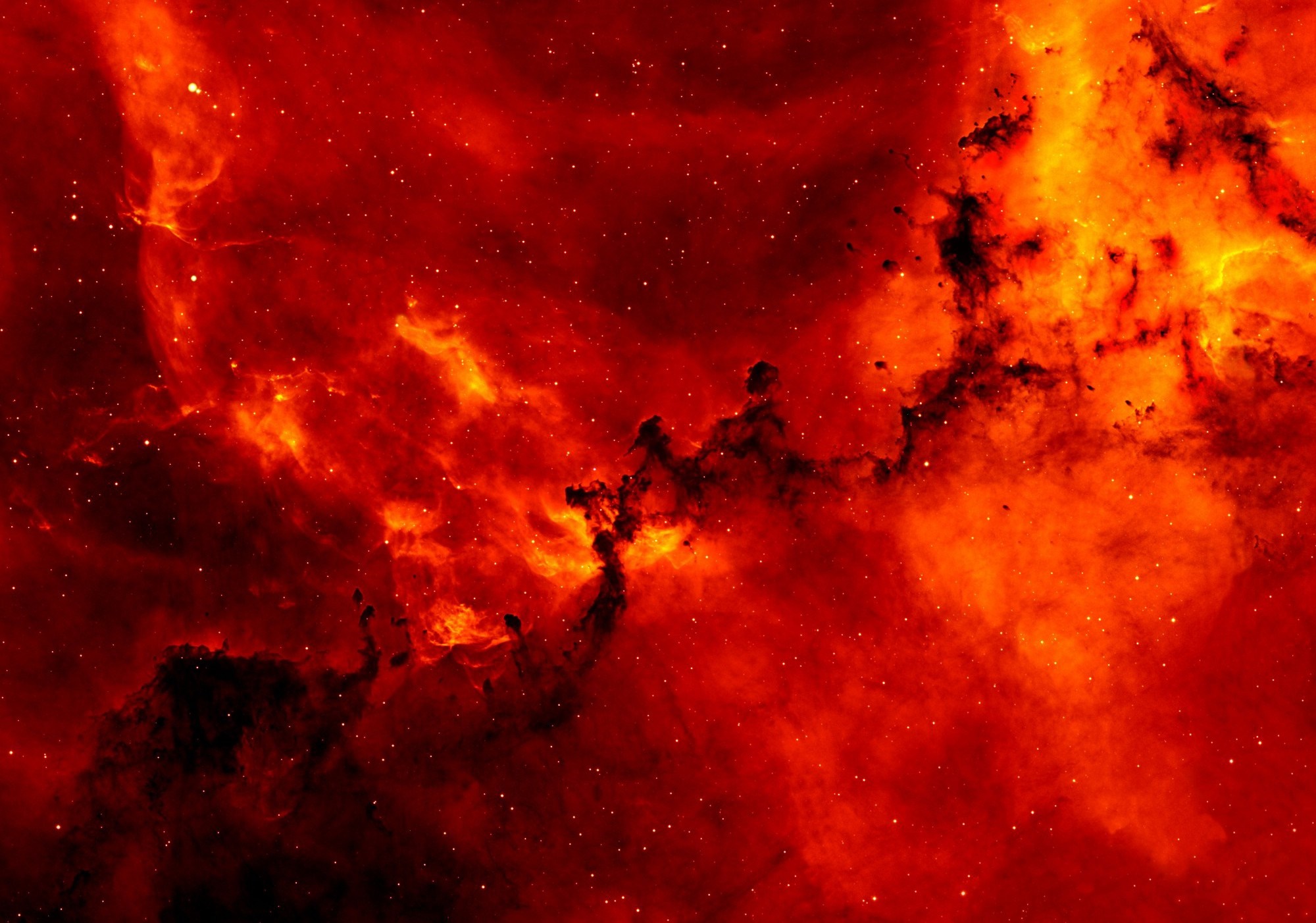 Red nebula with stars in outer space HD Wallpaper