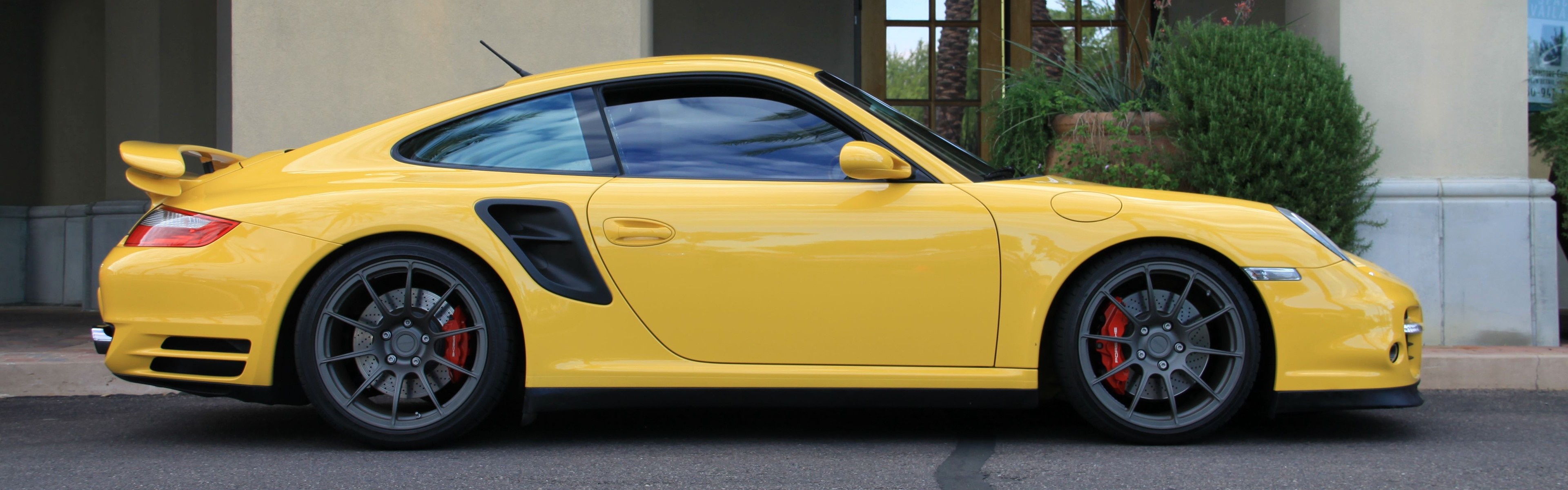 Yellow Porsche 911 Turbo S Sports Car HD Wallpaper