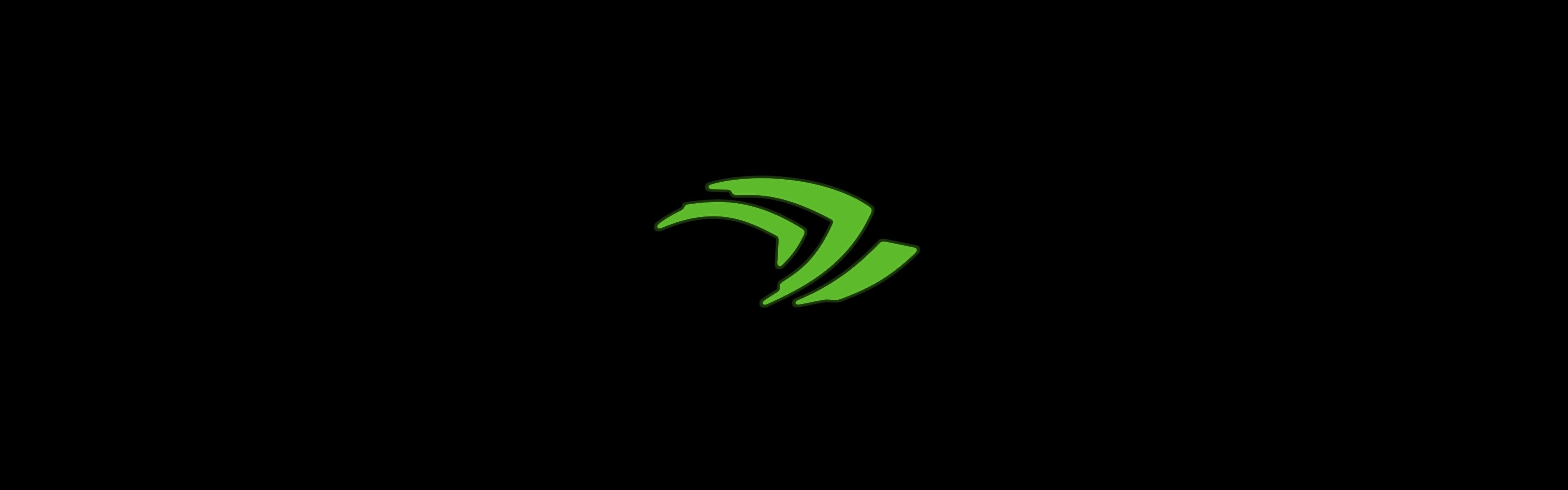 Nvidia logo on black background HD Wallpaper