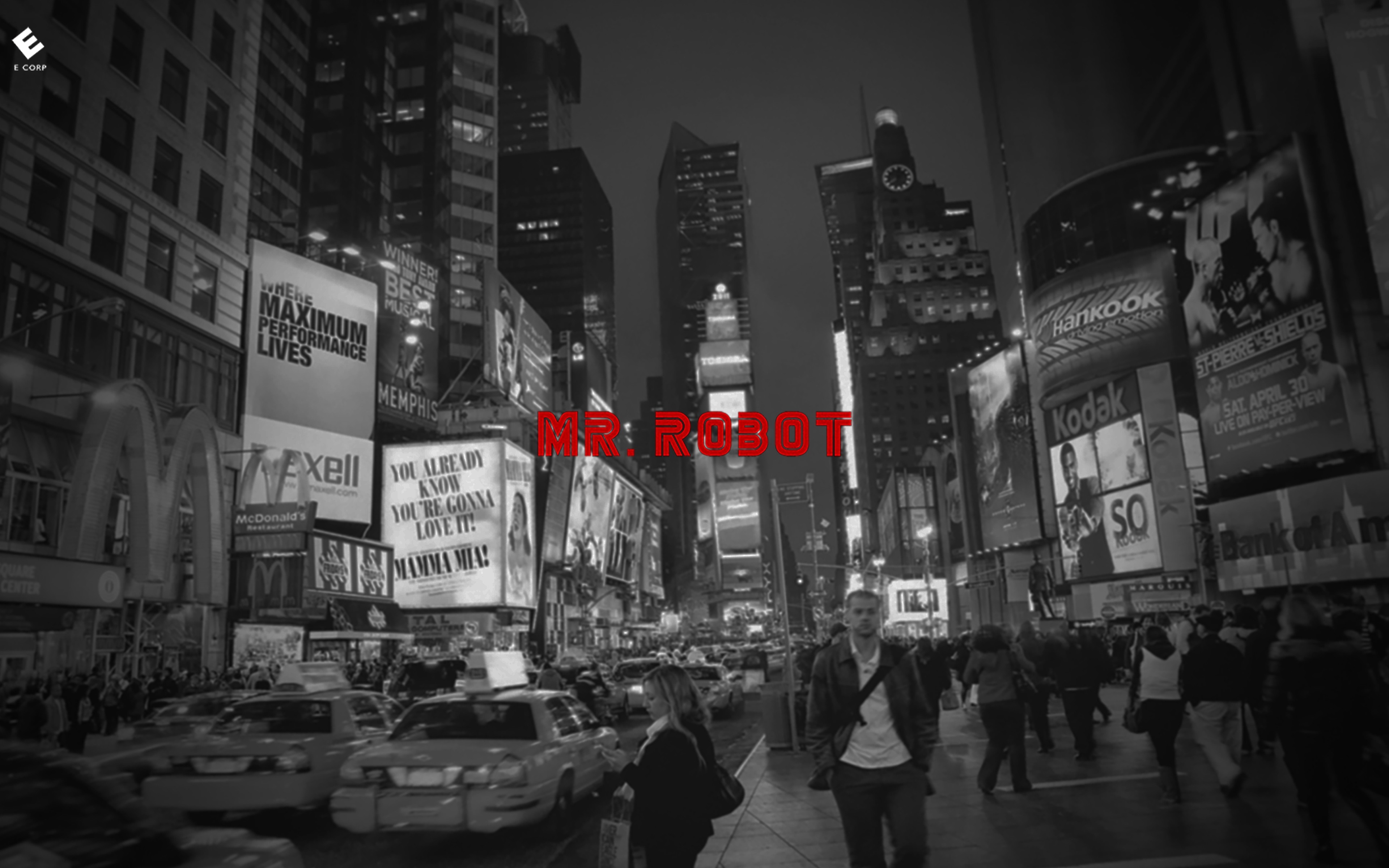 Mr. Robot title card in Times Square HD Wallpaper