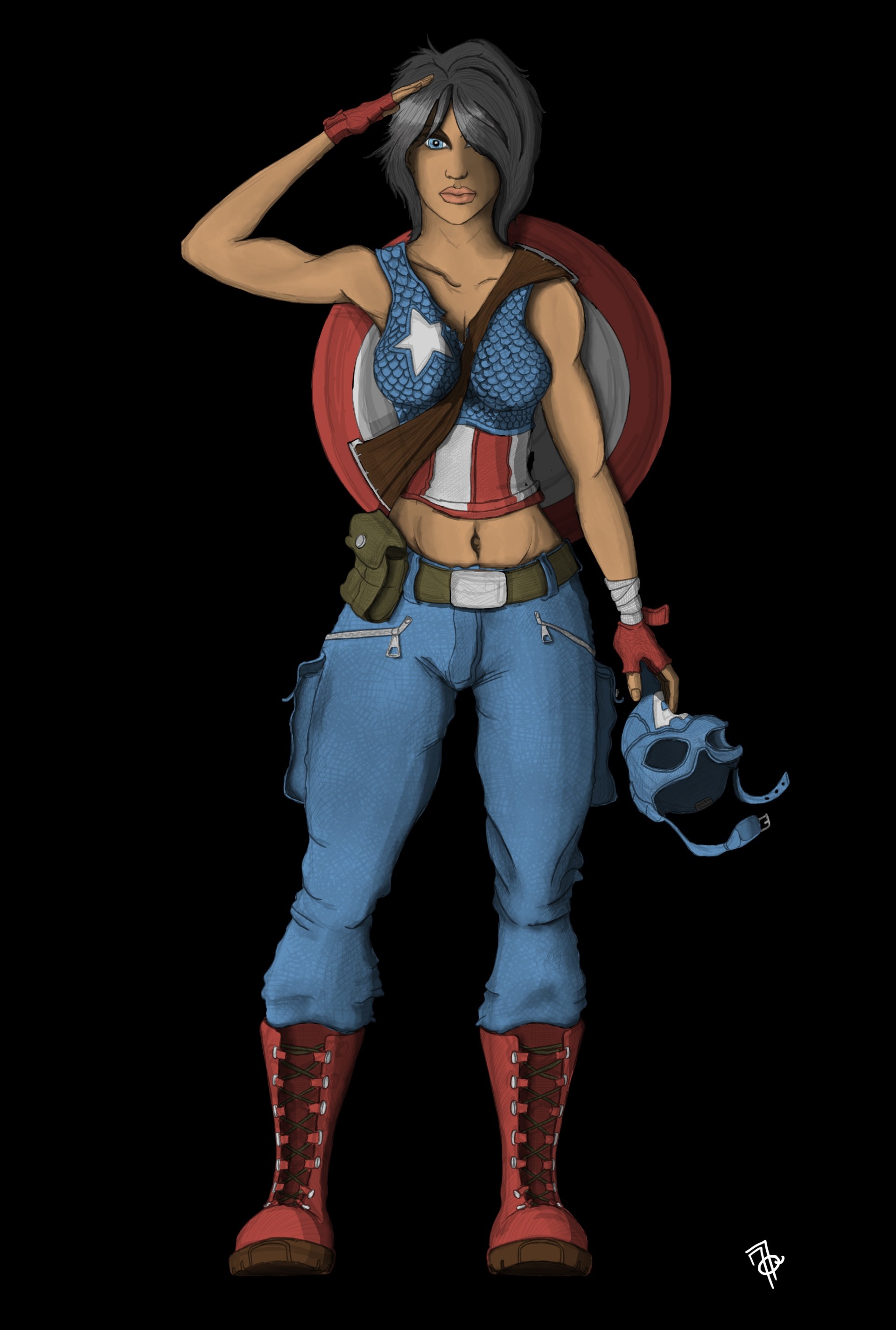 Female Captain America saluting HD Wallpaper