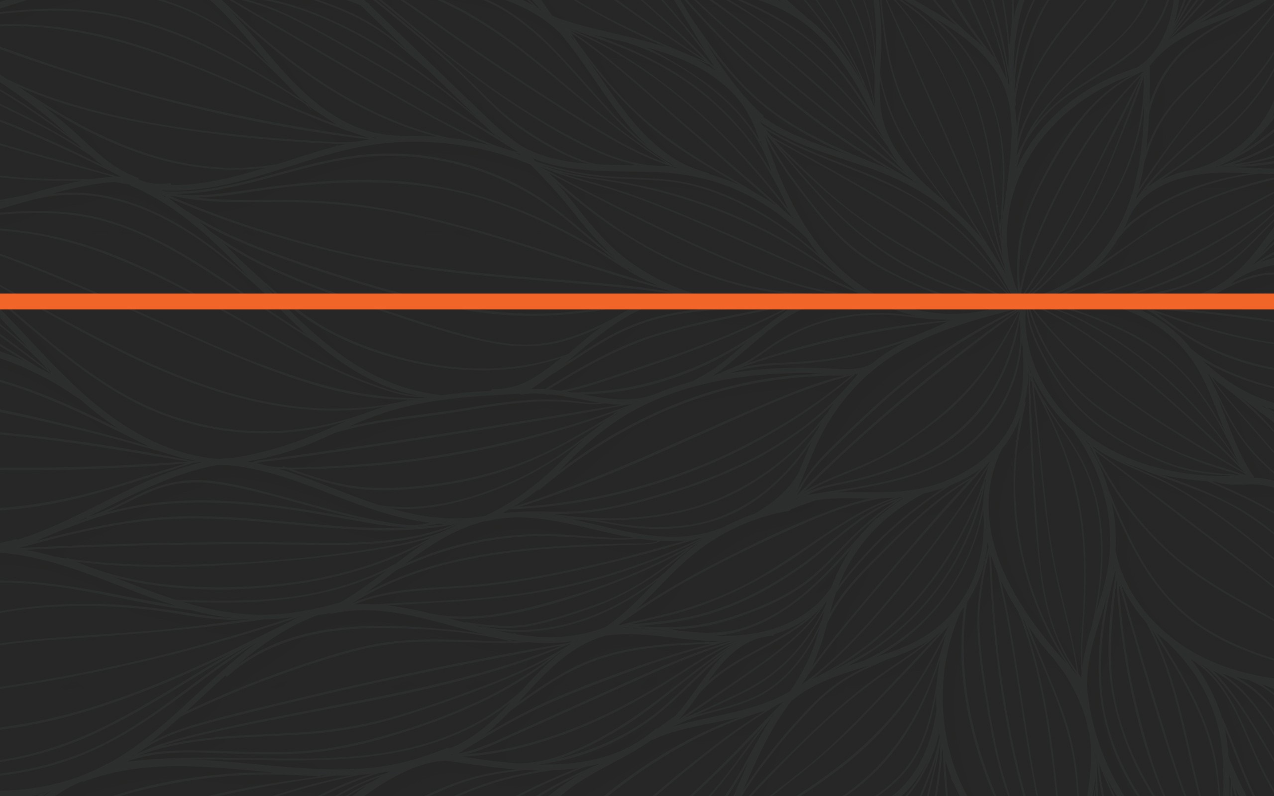 Orange line on a dark floral pattern background HD Wallpaper