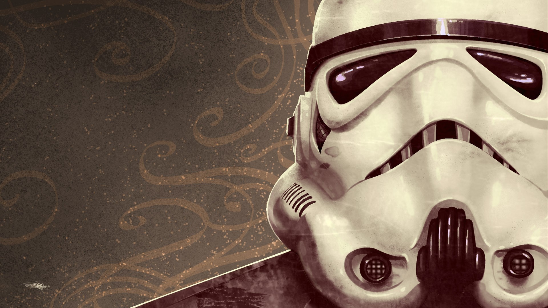 Stormtrooper helmet from Star Wars on a decorative background HD Wallpaper