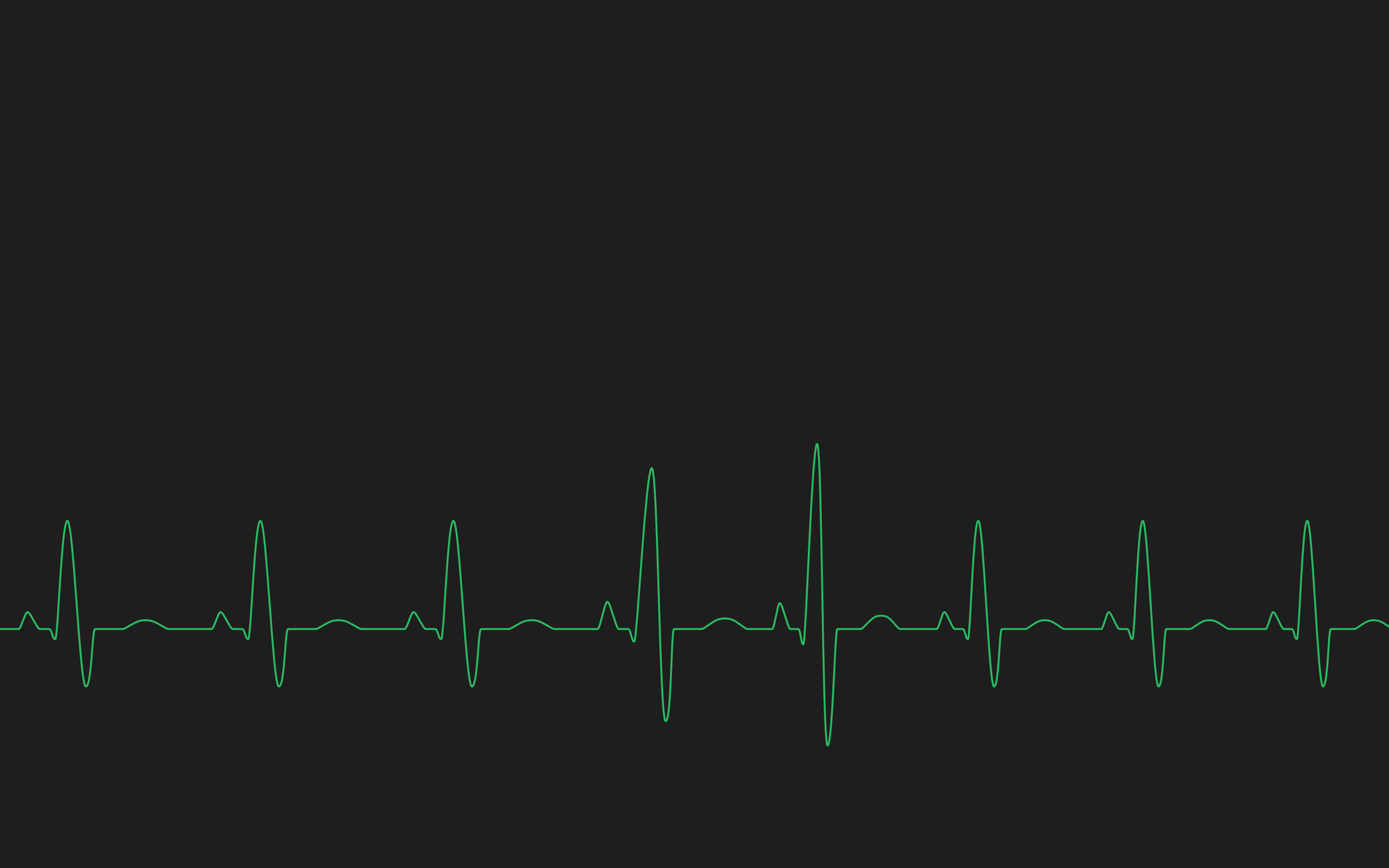Green electrocardiogram line on black background HD Wallpaper