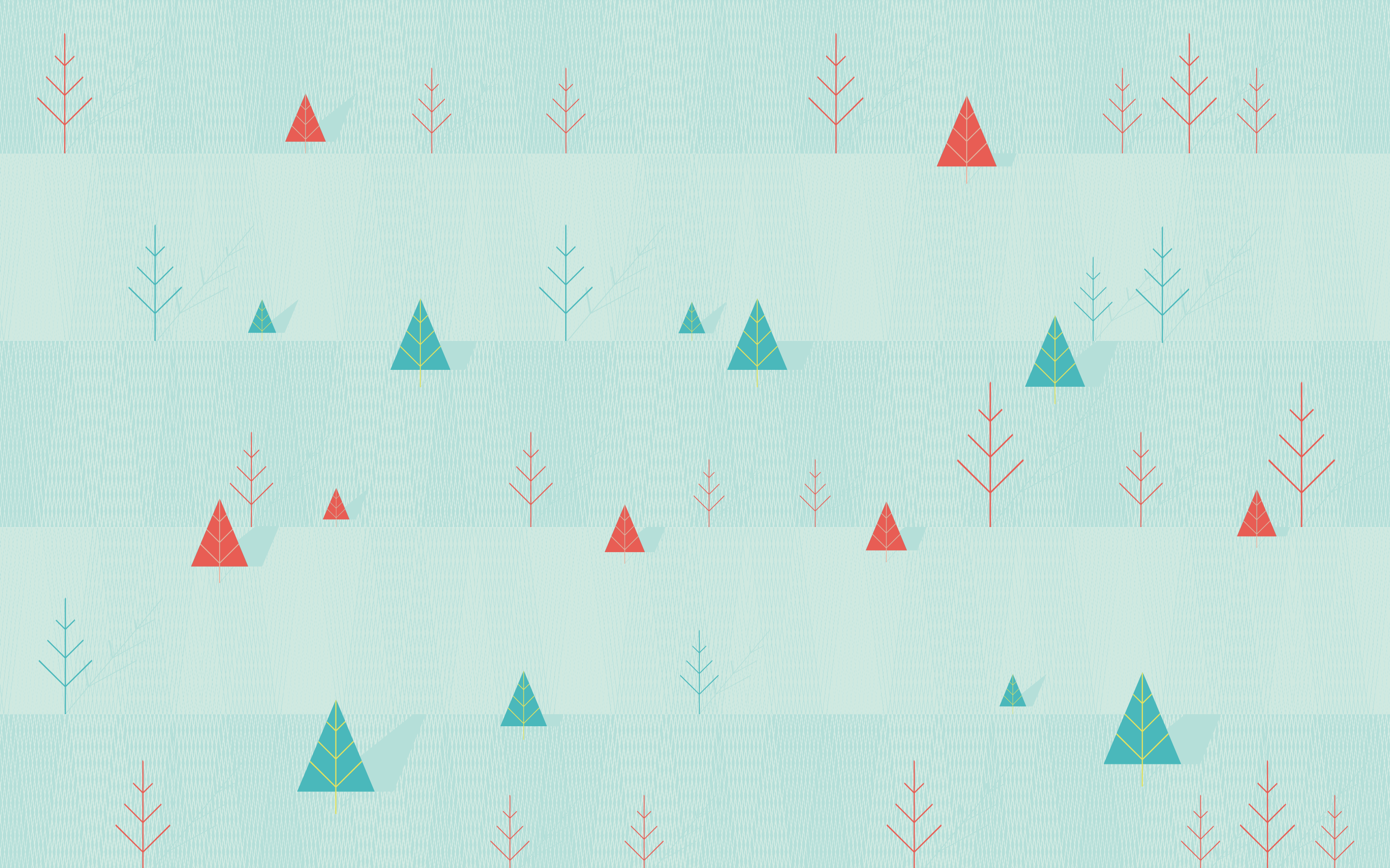 Minimalist pattern of stylized trees HD Wallpaper