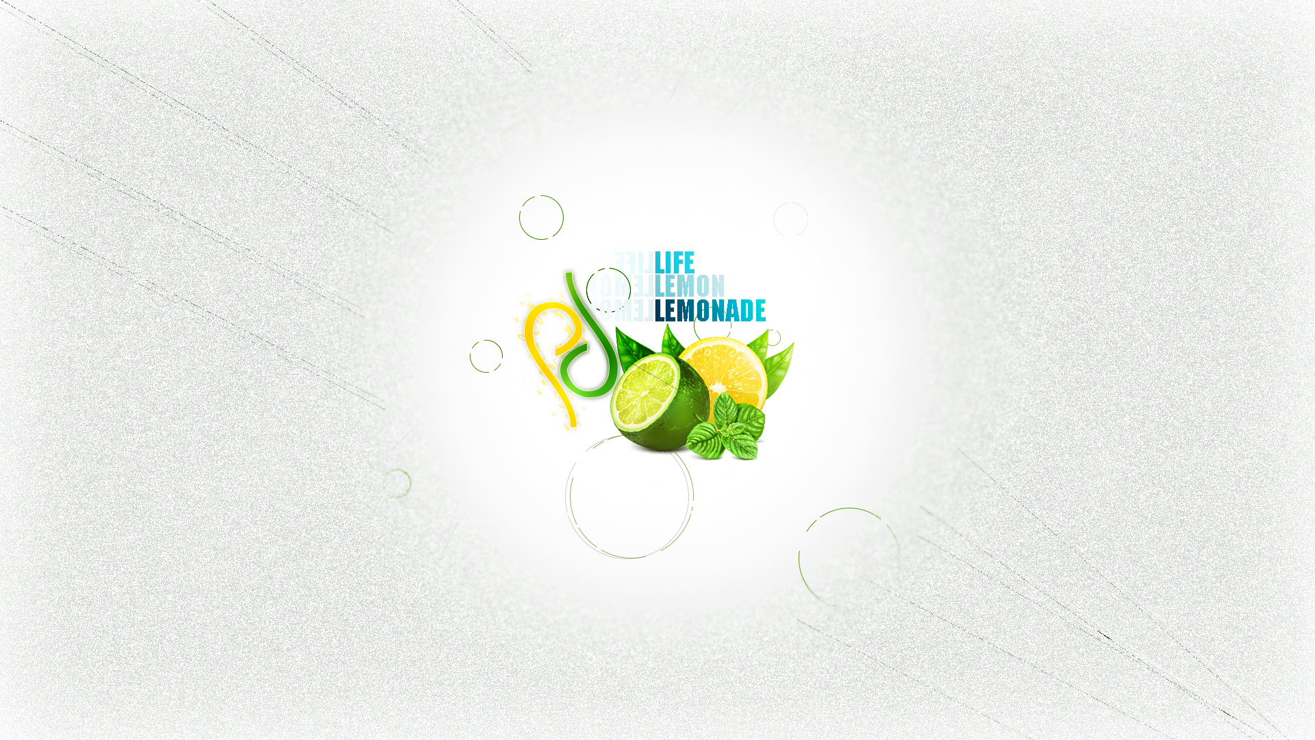 Lemonade graphic with lemons and mint leaves HD Wallpaper