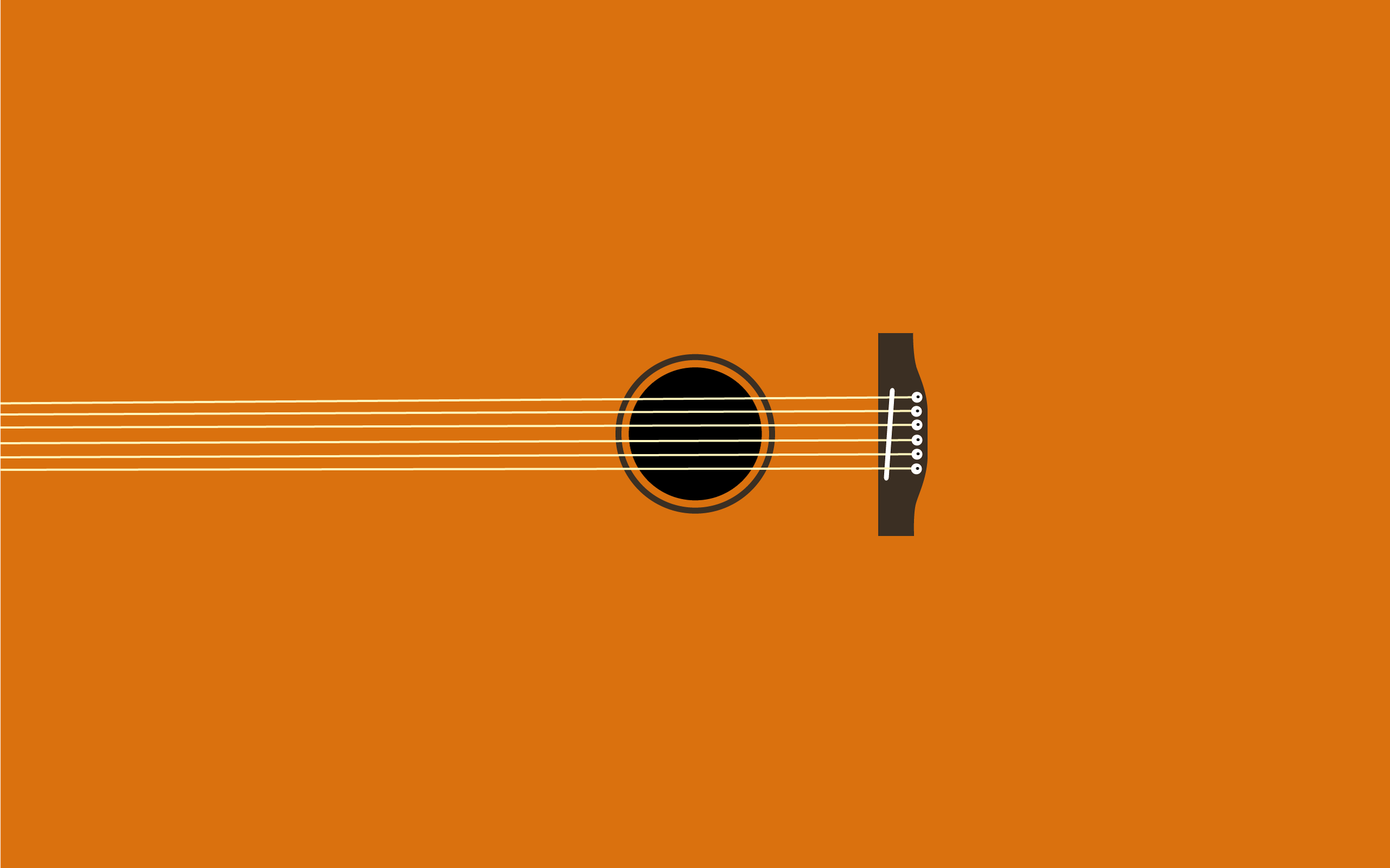Minimalist acoustic guitar illustration HD Wallpaper