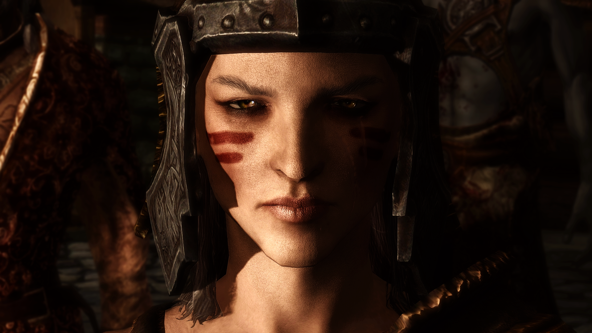 Woman in helmet from The Elder Scrolls V Skyrim HD Wallpaper