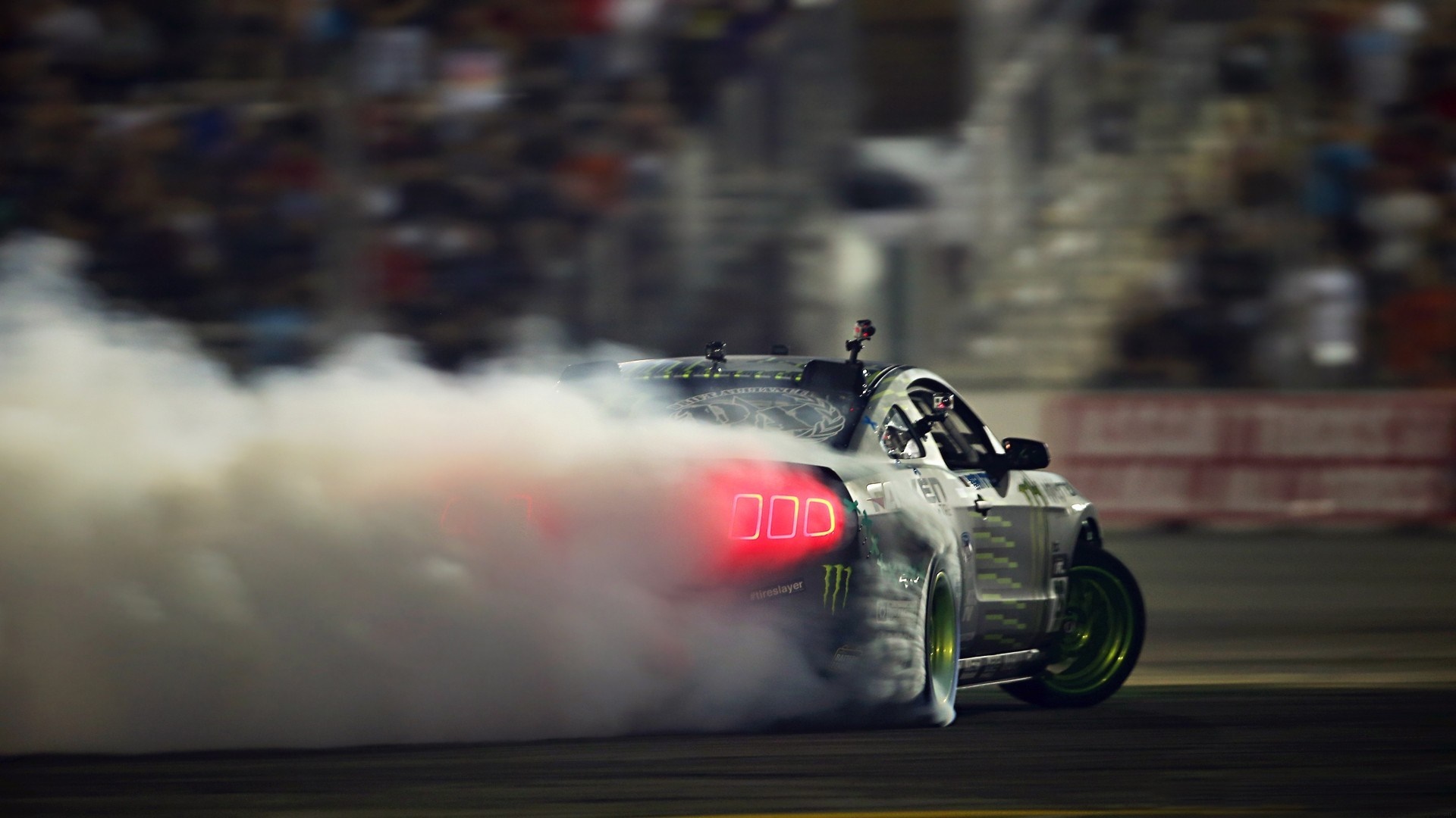 Monster Energy Ford Mustang Drifting HD Wallpaper