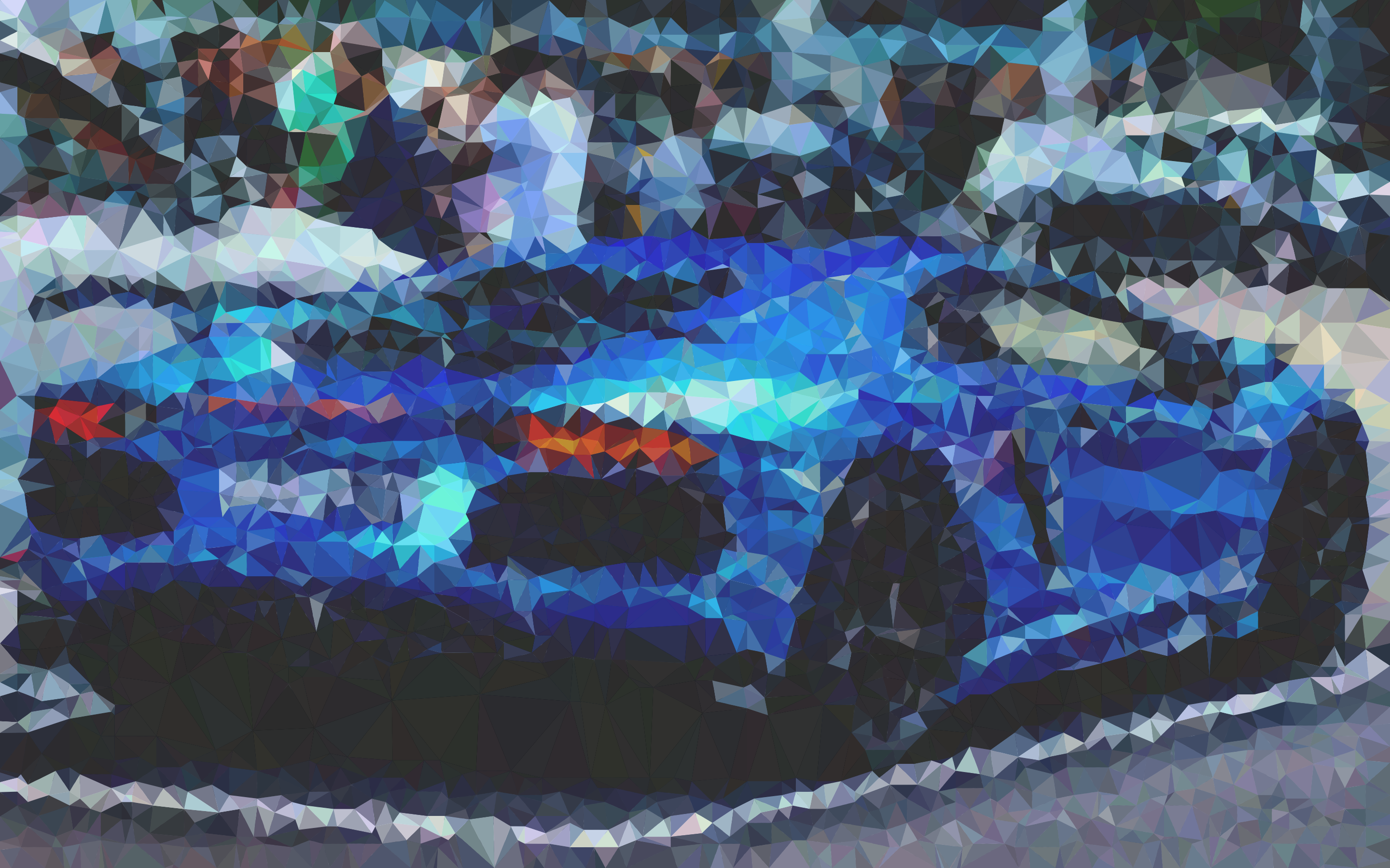 Blue Lamborghini Aventador Low Poly HD Wallpaper