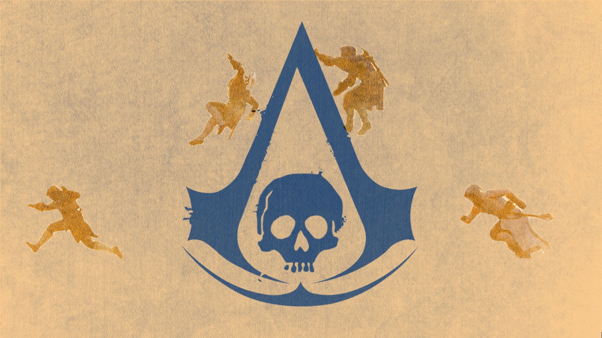 Assassin's Creed logo with fighting figures HD Wallpaper