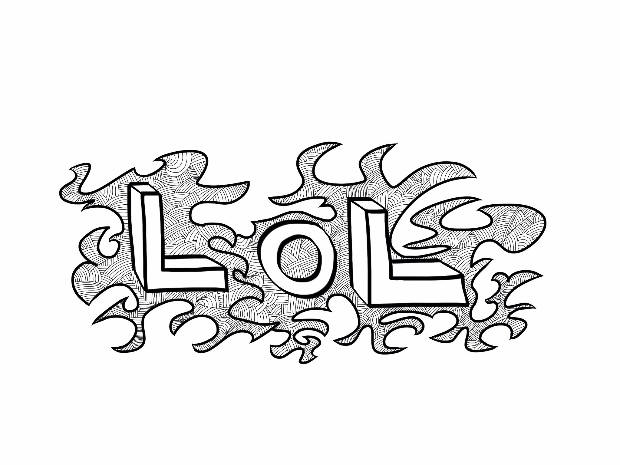 LOL text with decorative elements HD Wallpaper