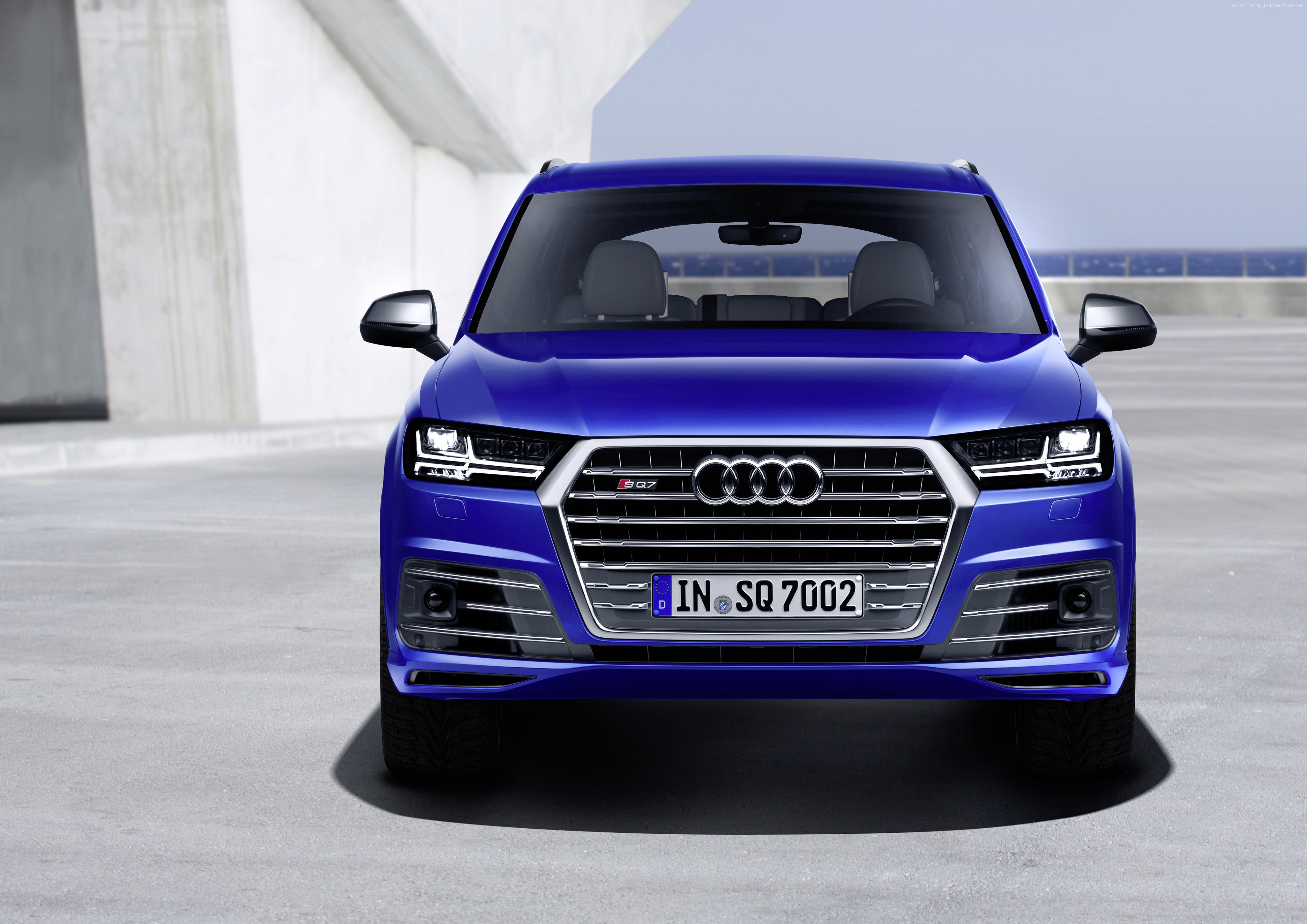 Blue Audi SQ7 TDI at Geneva Auto Show 2016 HD Wallpaper