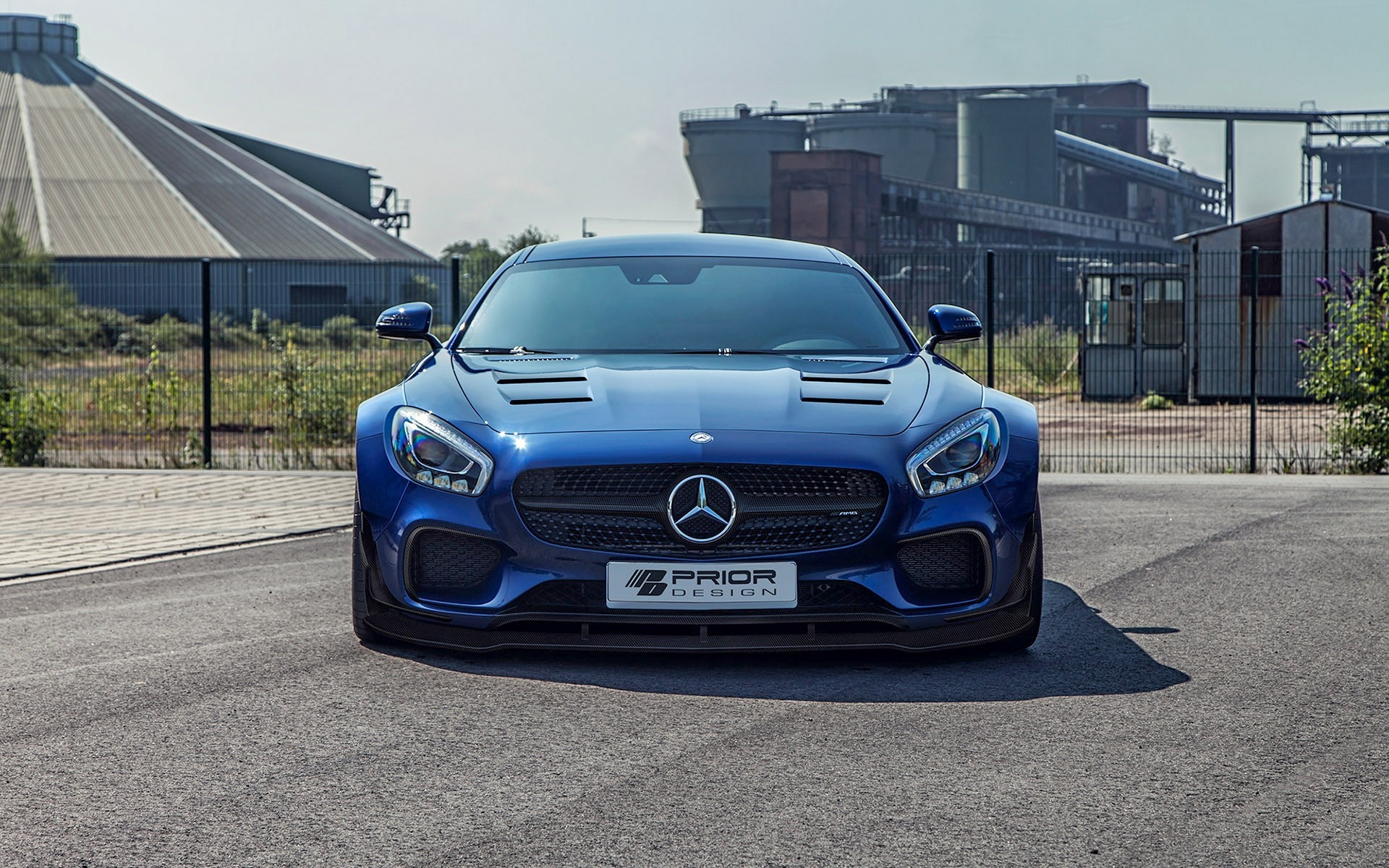 Blue Mercedes-Benz AMG GT Prior Design sports car HD Wallpaper