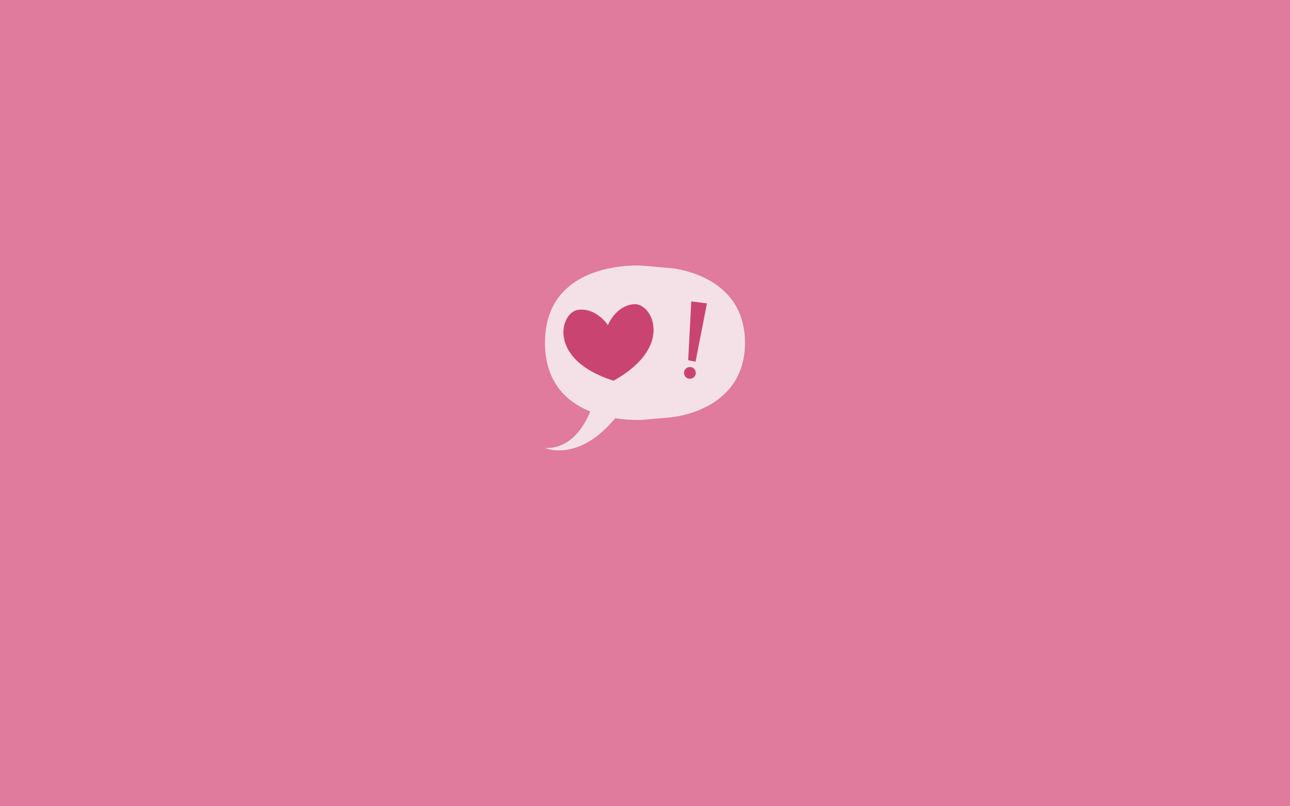 Speech bubble with heart and exclamation mark HD Wallpaper