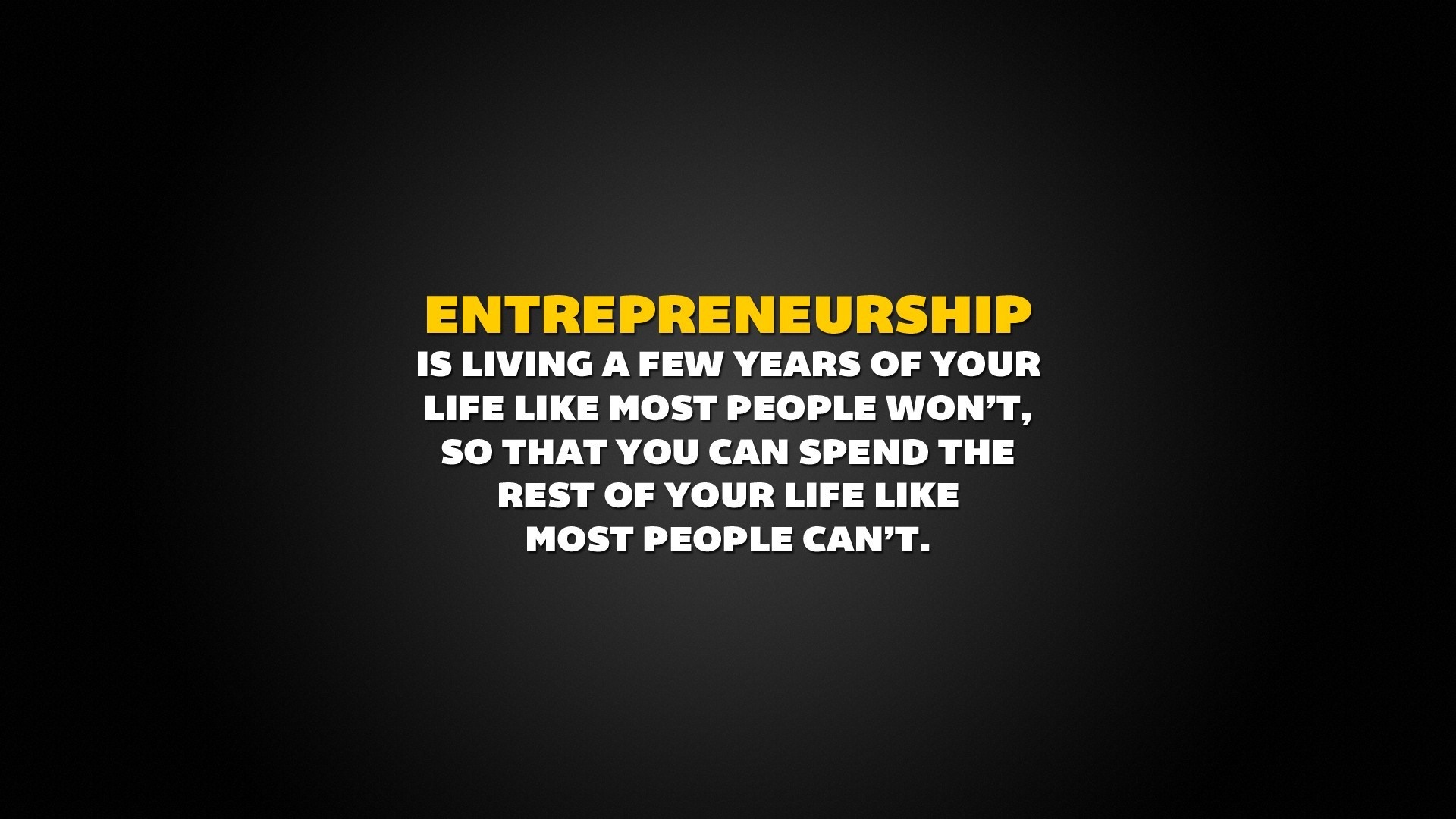 Entrepreneurship quote about life choices HD Wallpaper