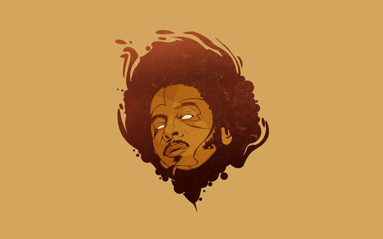 Illustration of a man's head with afro HD Wallpaper