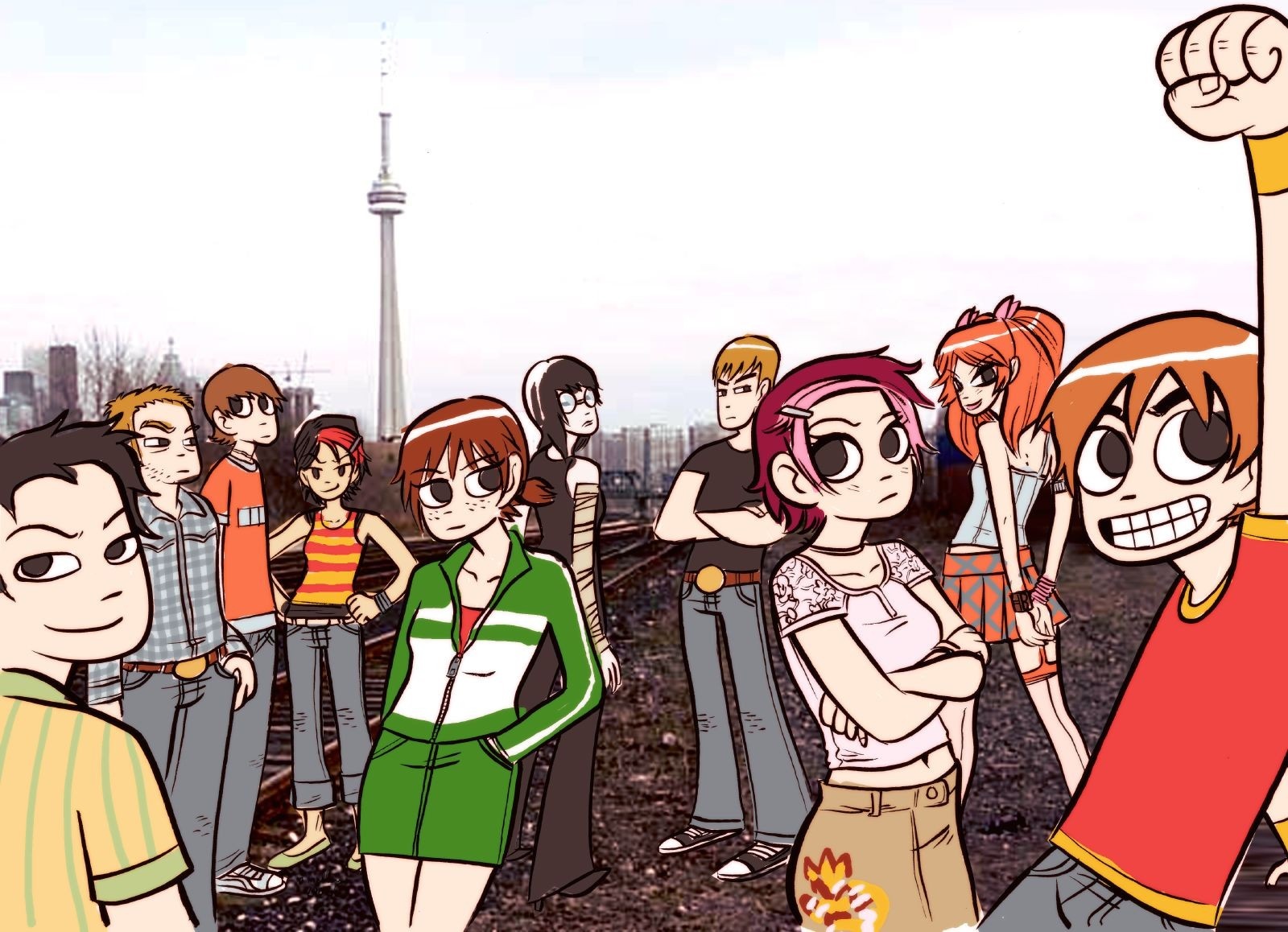 Scott Pilgrim and friends in Toronto HD Wallpaper
