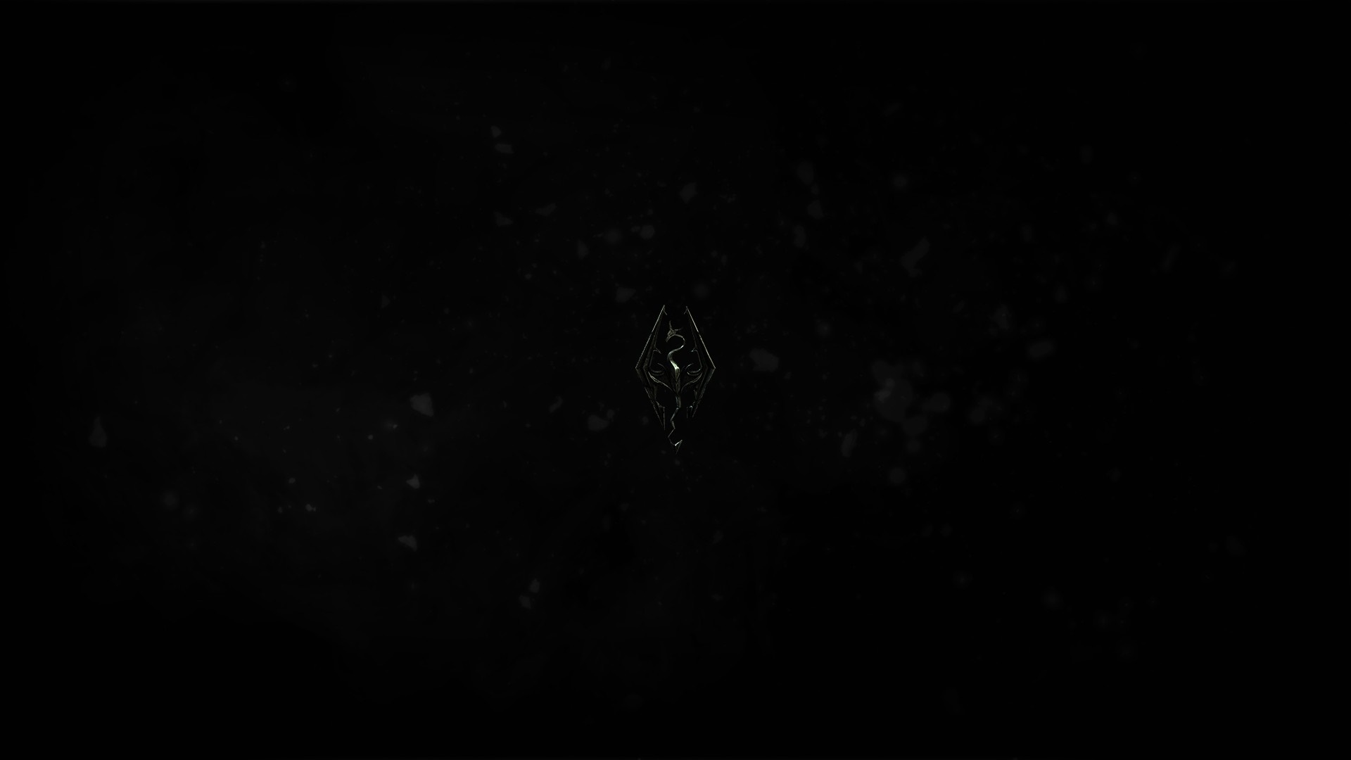 The Elder Scrolls V Skyrim logo on black background HD Wallpaper