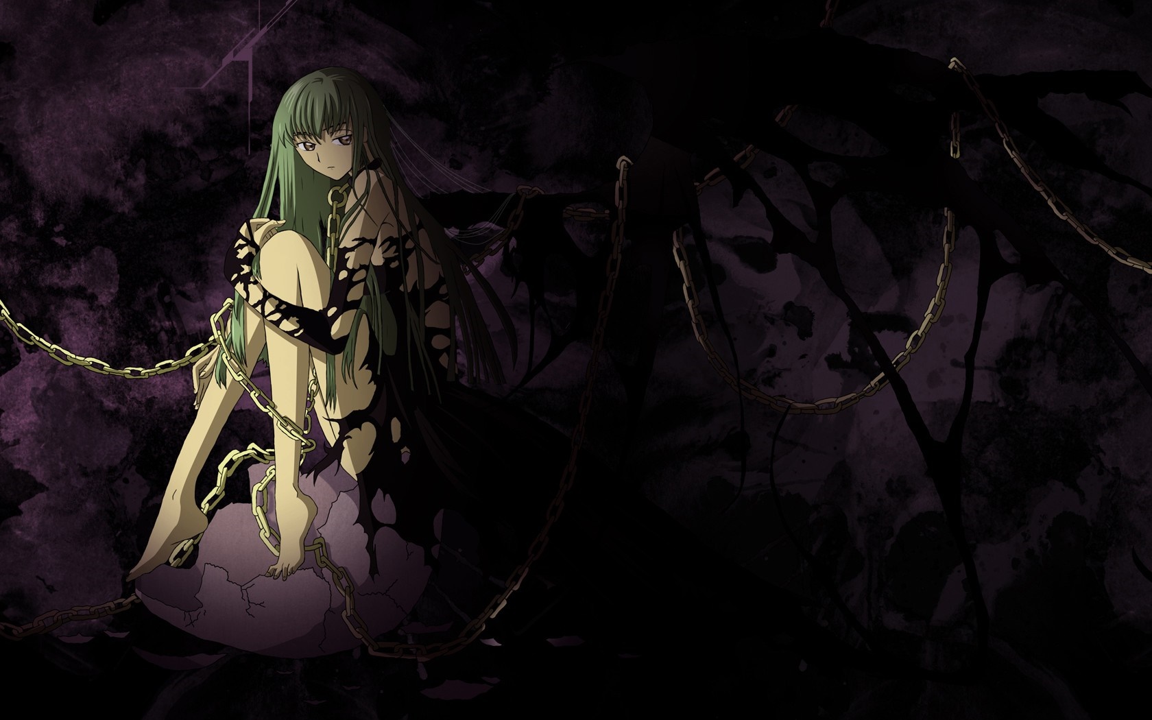 C.C. from Code Geass chained in darkness HD Wallpaper