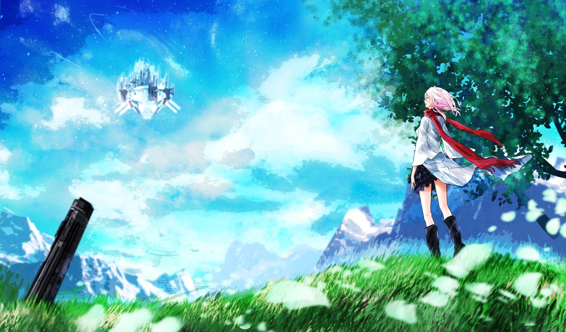 Yuzuriha Inori from Guilty Crown in a meadow HD Wallpaper