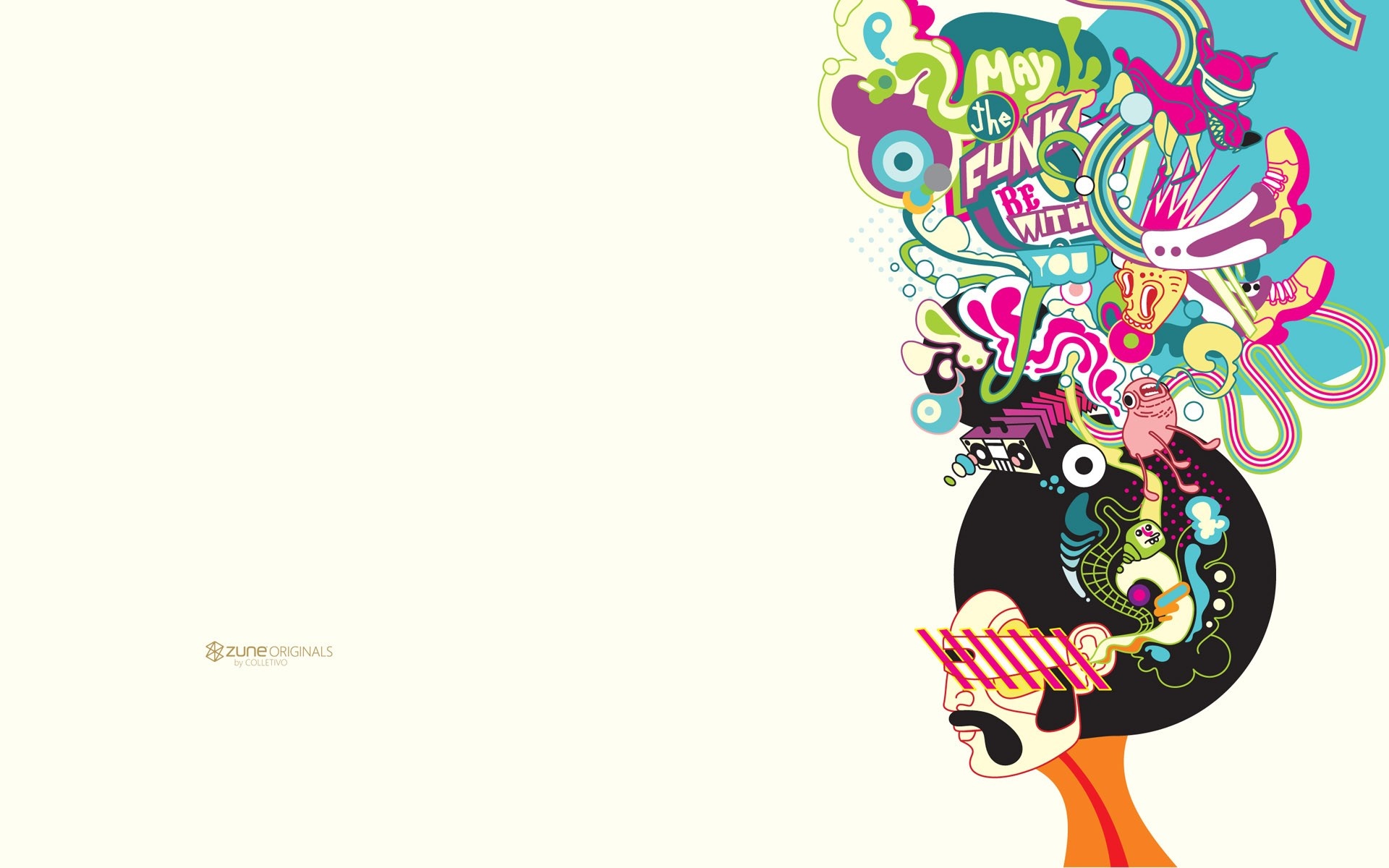 Zune Originals illustration with abstract art HD Wallpaper